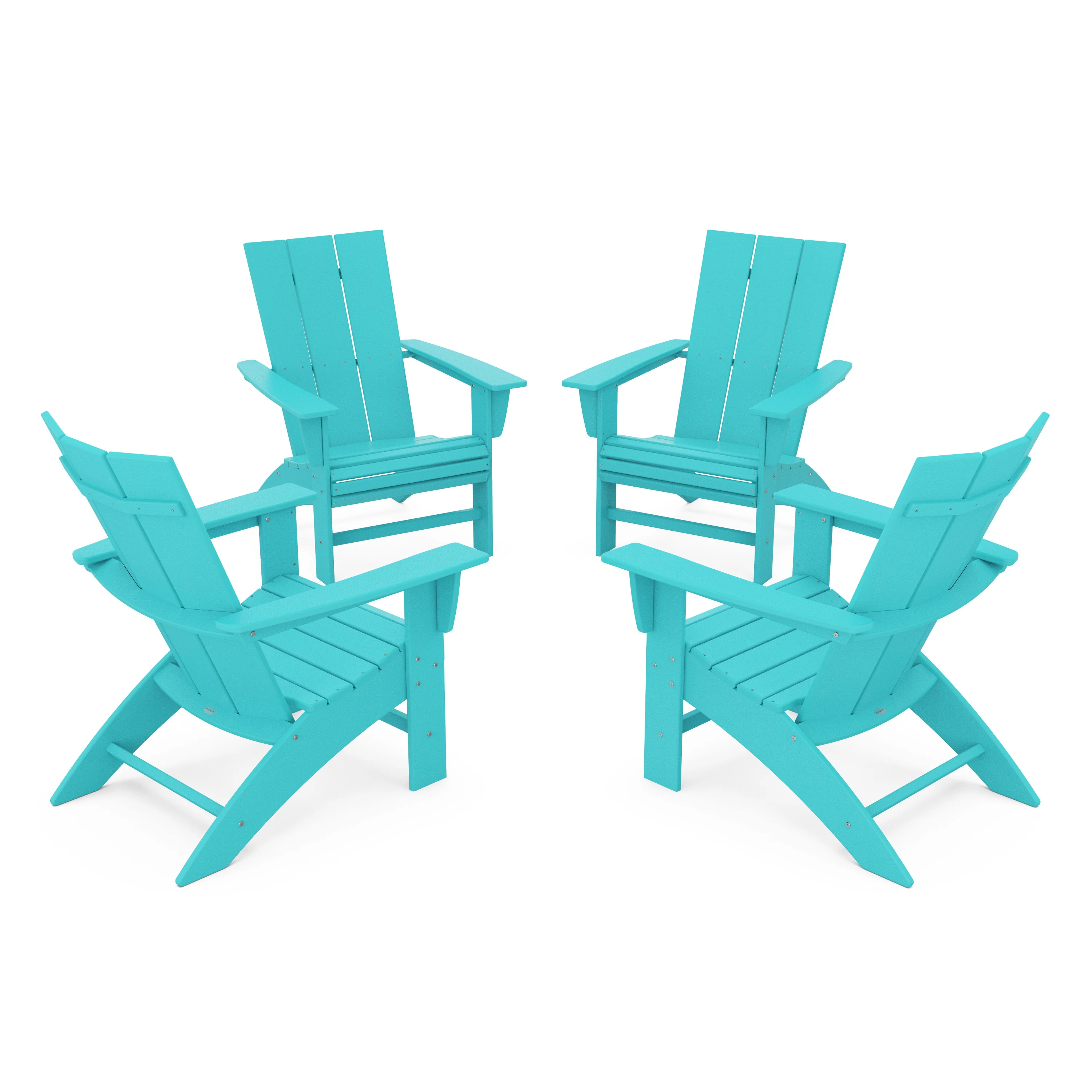 4-Piece Modern Curveback Adirondack Conversation Set - Image 12