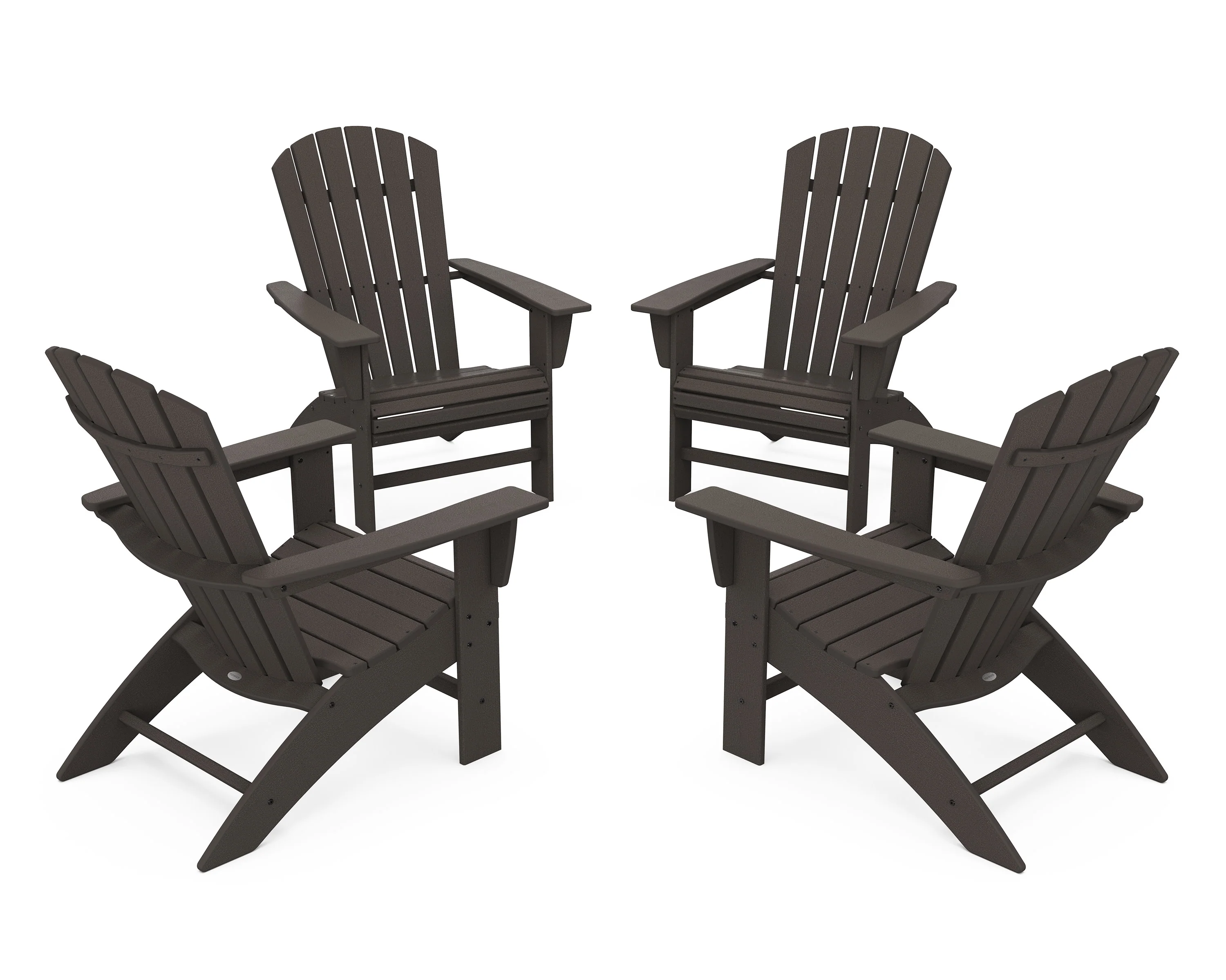 4-Piece Nautical Curveback Adirondack Chair Conversation Set - Image 4