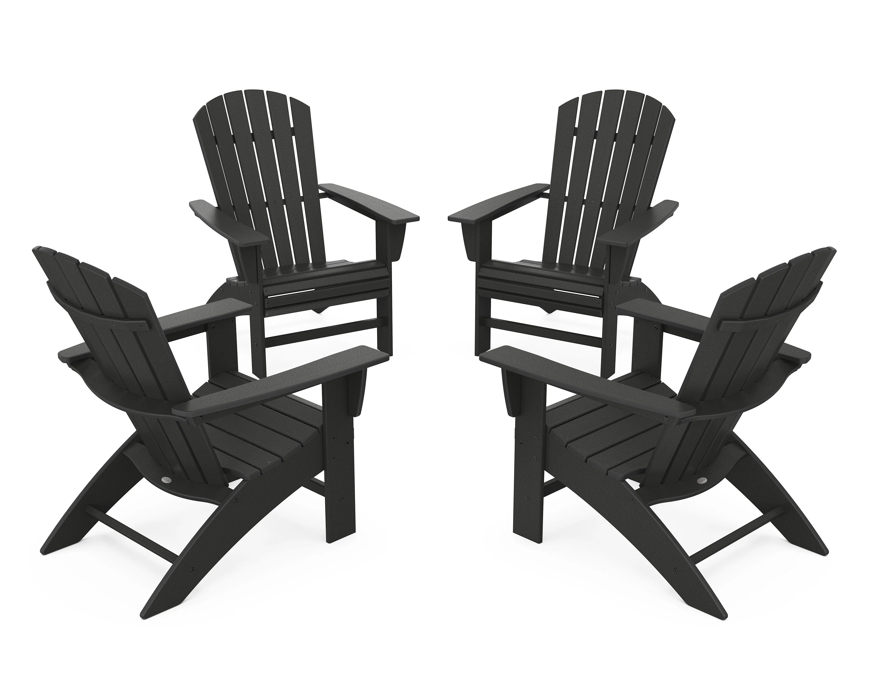 4-Piece Nautical Curveback Adirondack Chair Conversation Set - Image 9
