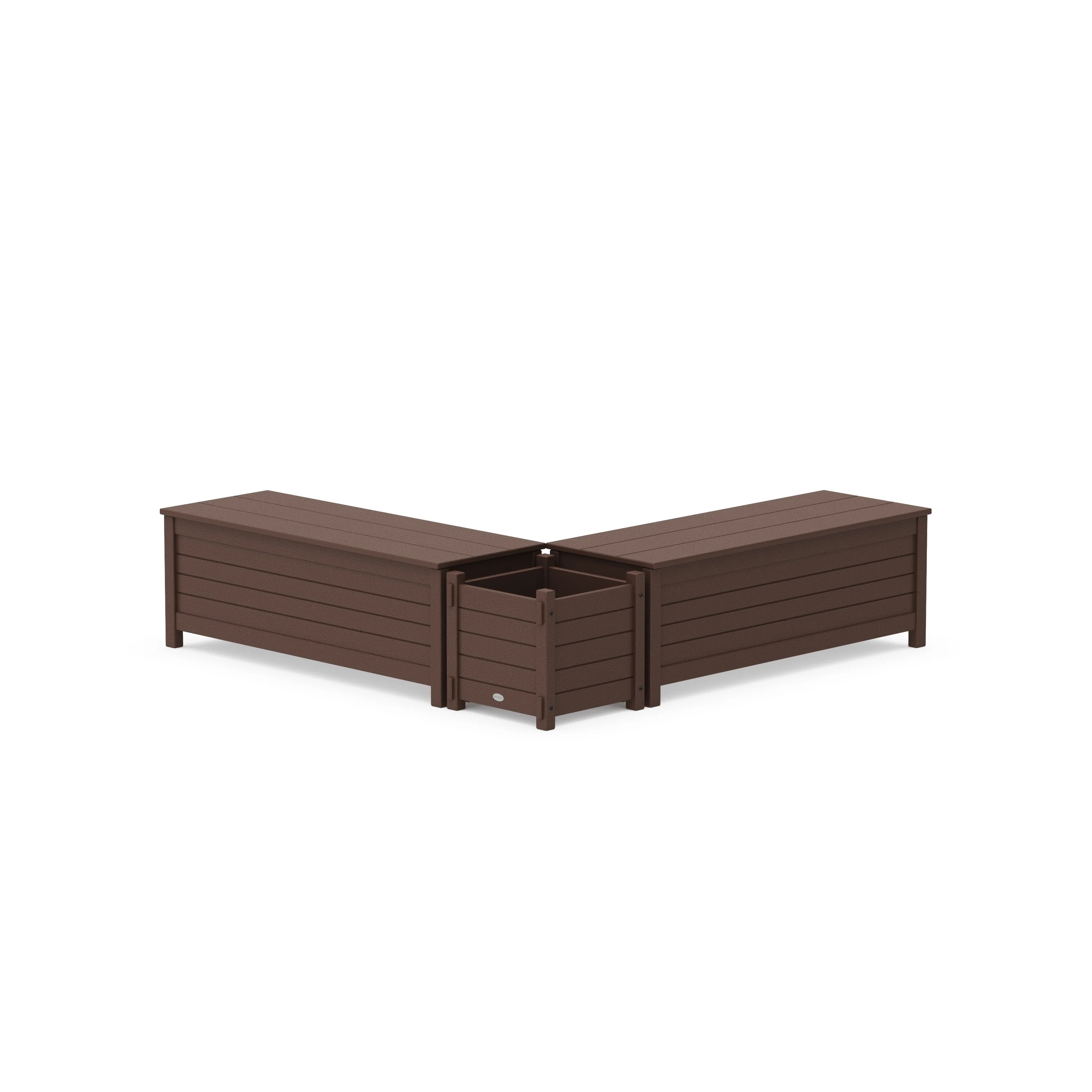 48" Nautical L- Shaped Planter Storage Bench Set - Image 5