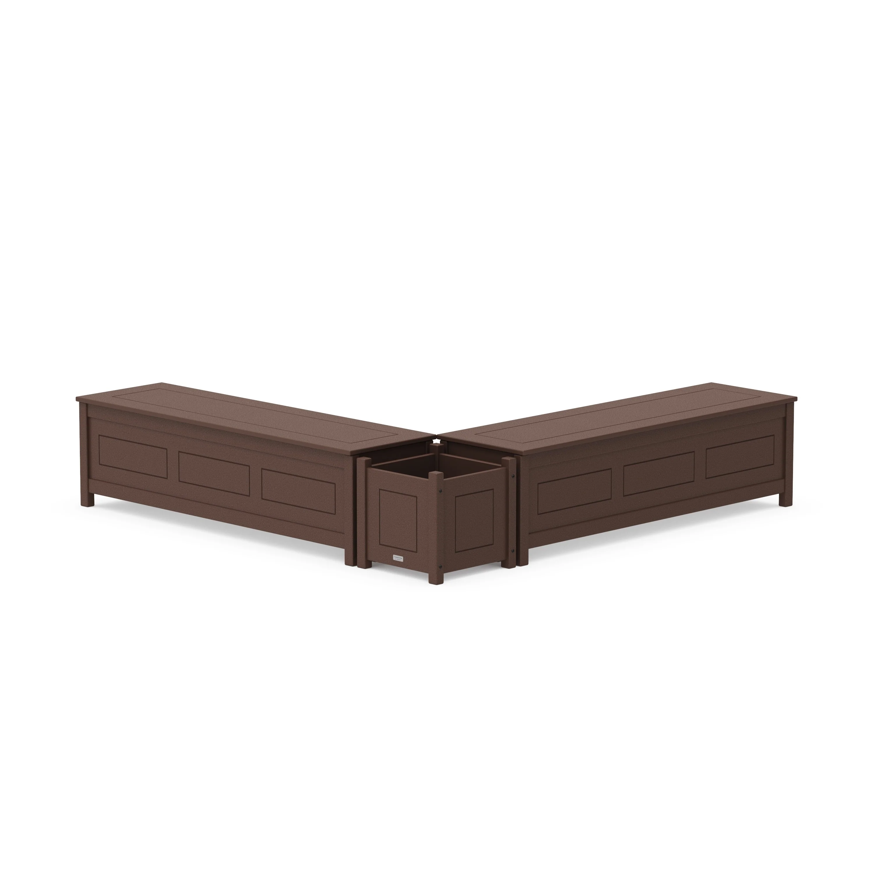 60" Country Living L- Shaped Planter Storage Bench Set - Image 4
