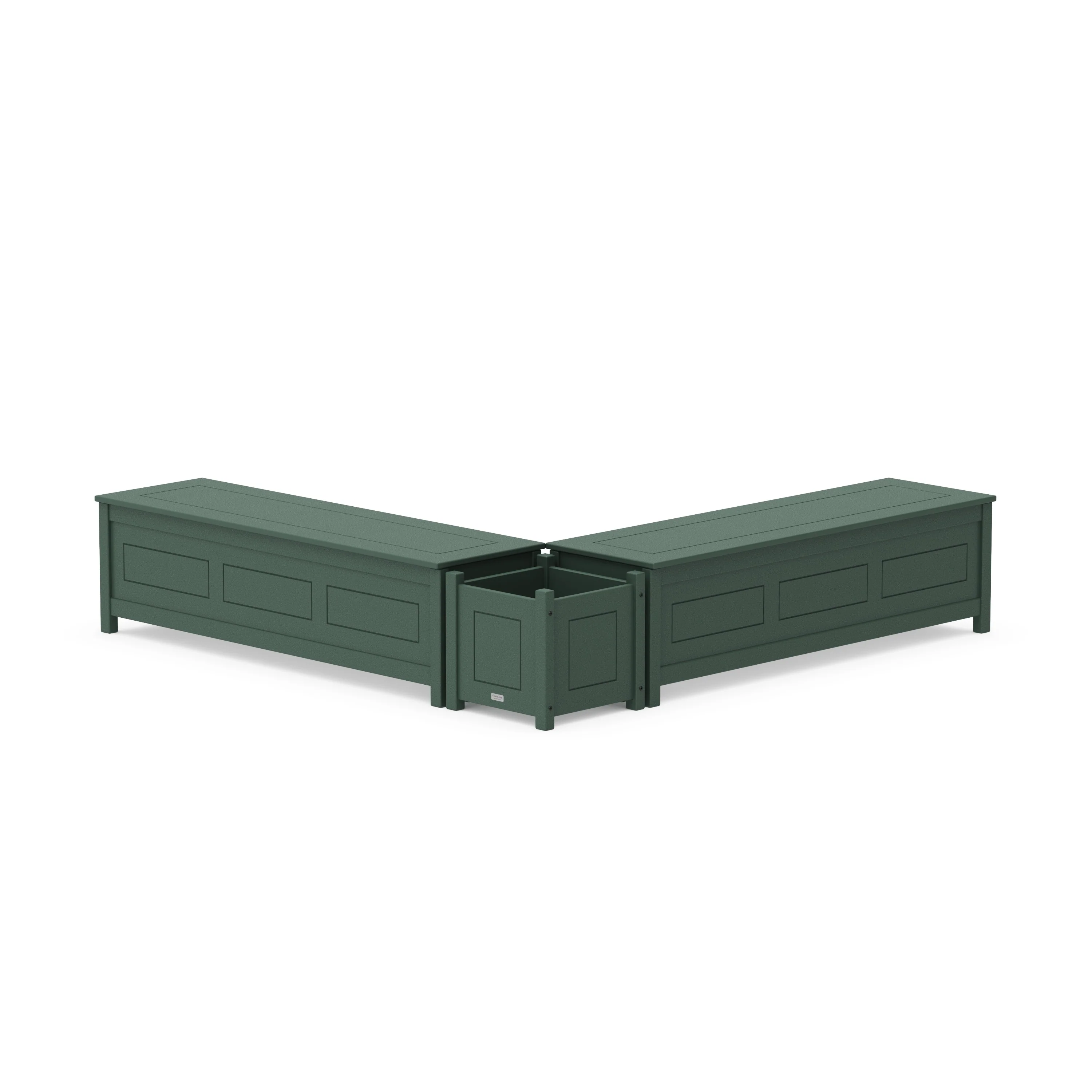 60" Country Living L- Shaped Planter Storage Bench Set - Image 5