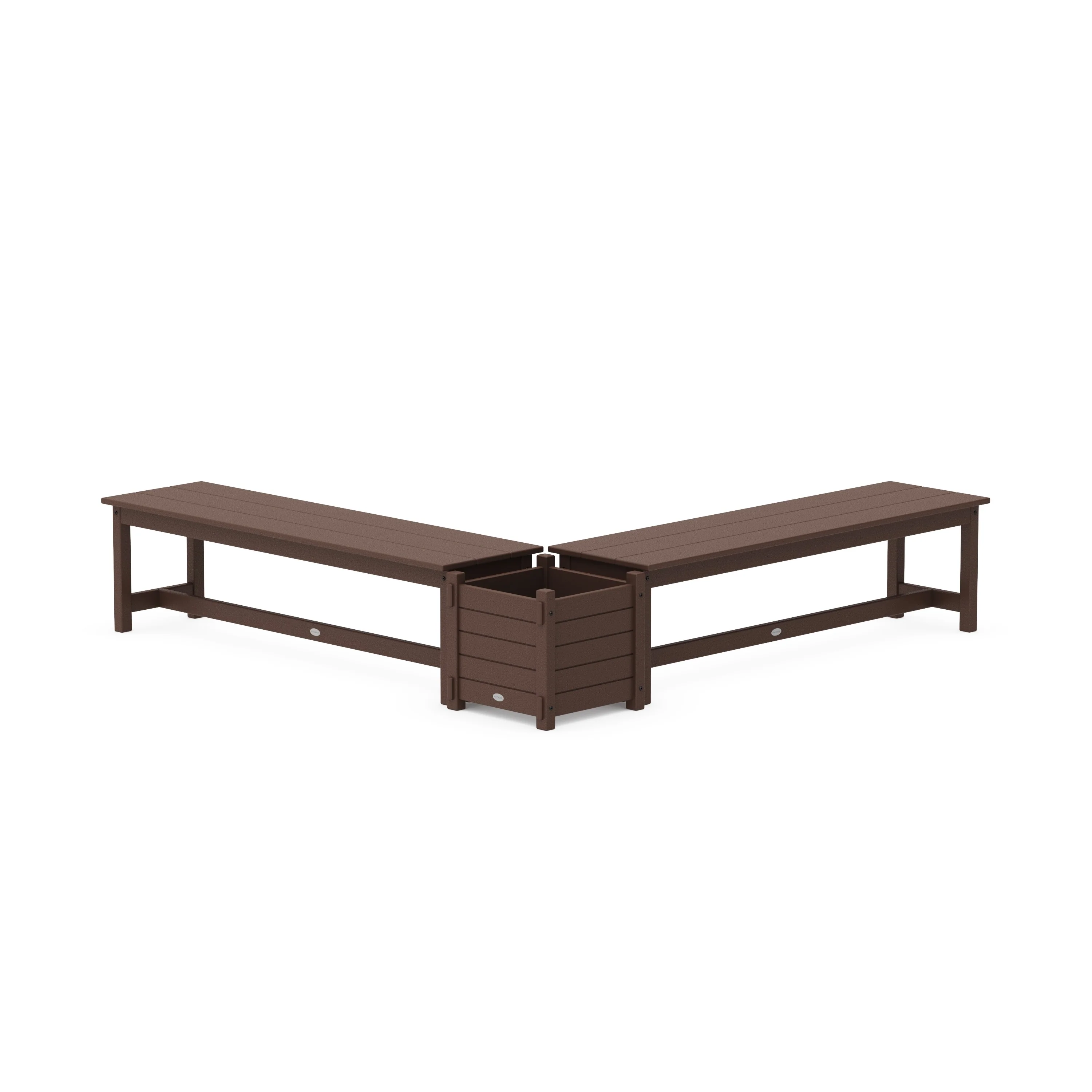 60" Nautical L- Shaped Planter Bench Set - Image 3