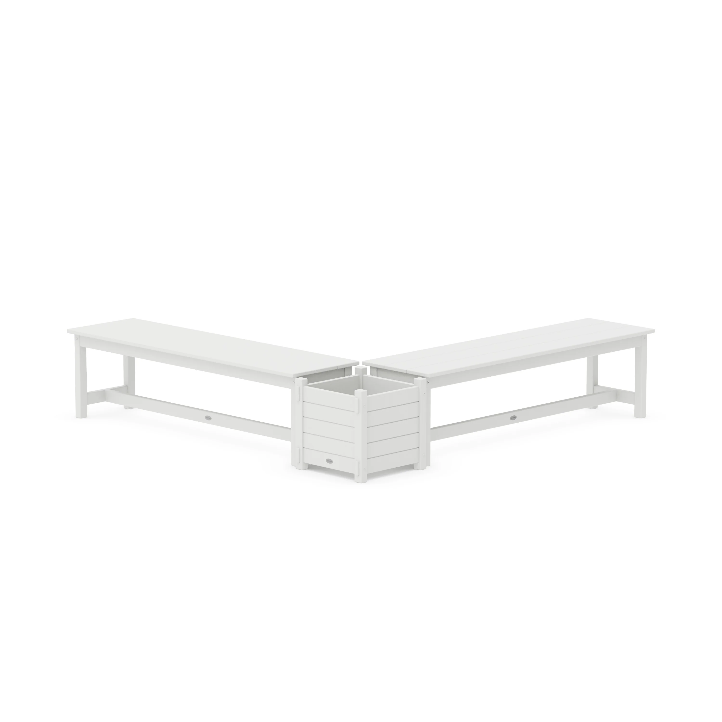 60" Nautical L- Shaped Planter Bench Set - Image 4