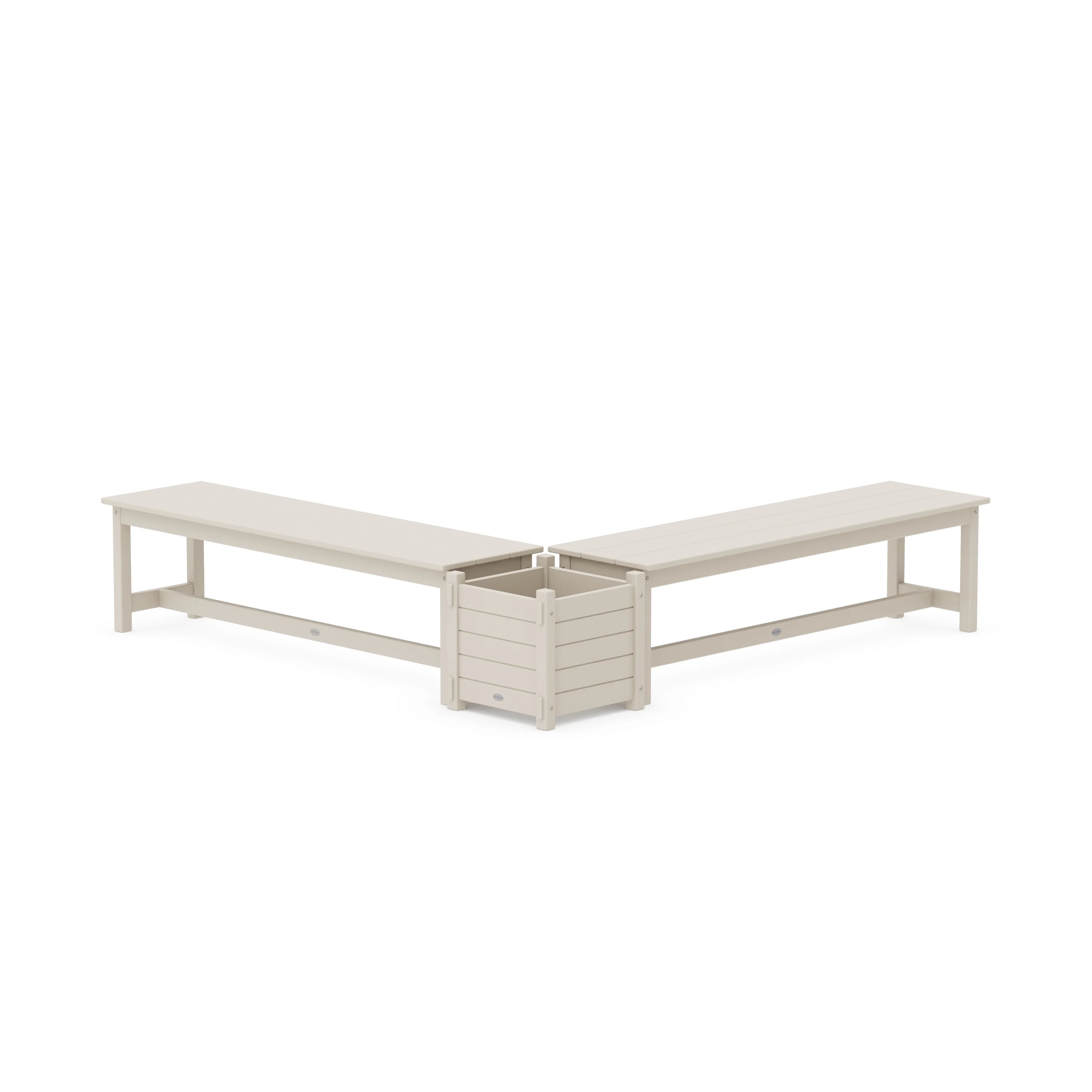 60" Nautical L- Shaped Planter Bench Set - Image 5