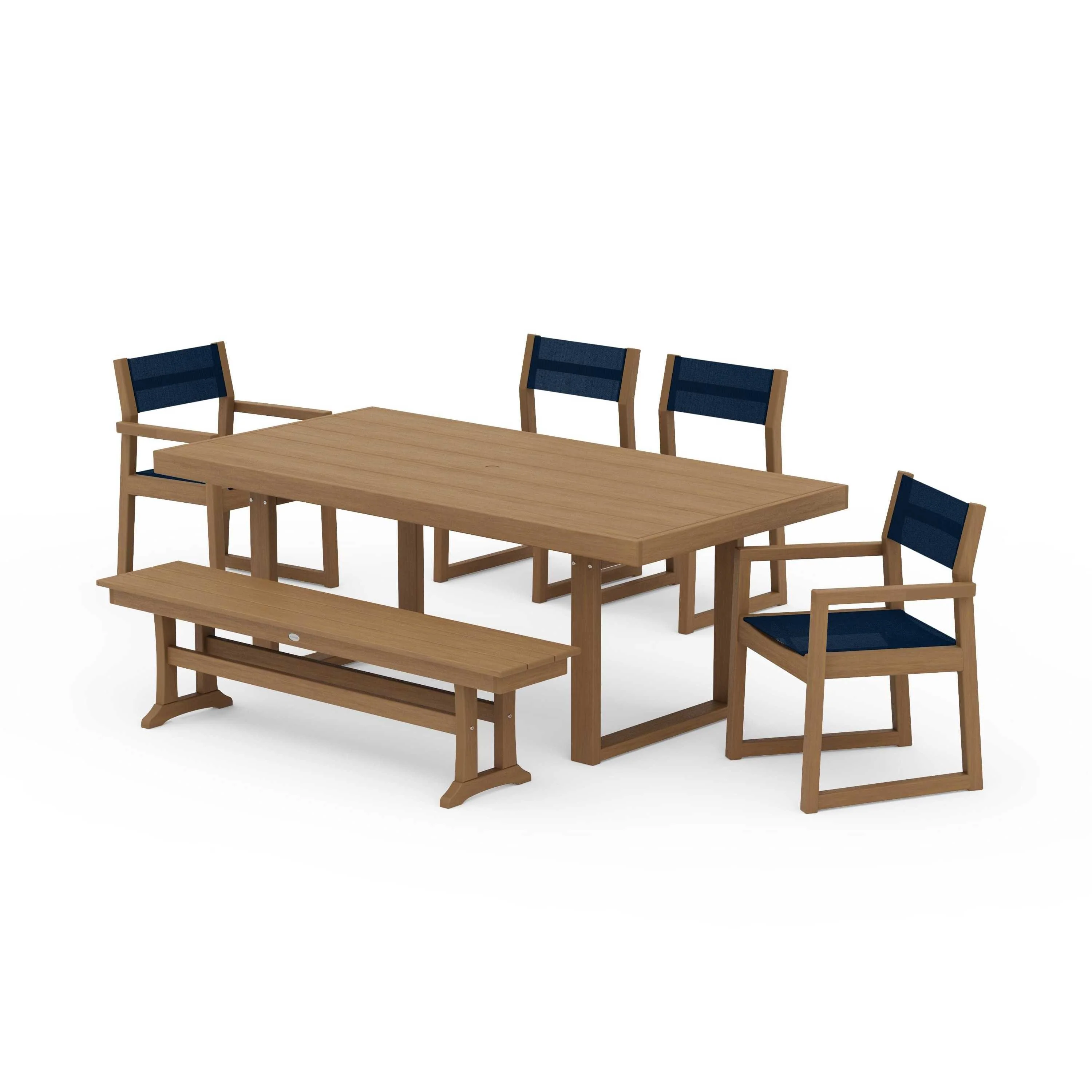 EDGE Sling 6-Piece Dining Set with Bench - Image 58