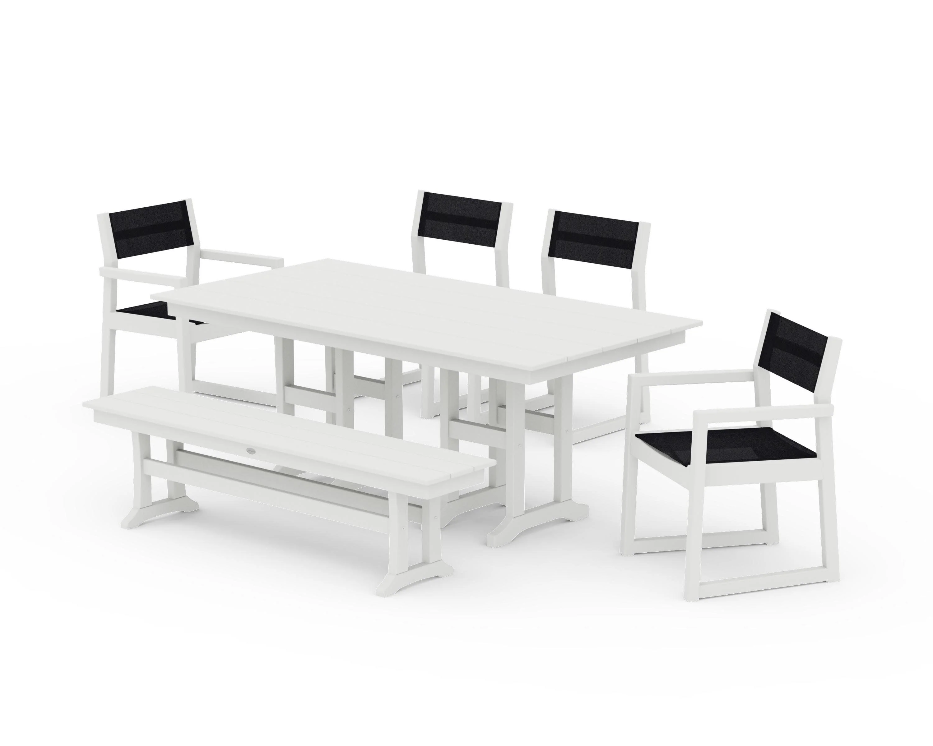 EDGE Sling 6-Piece Farmhouse Dining Set - Image 32