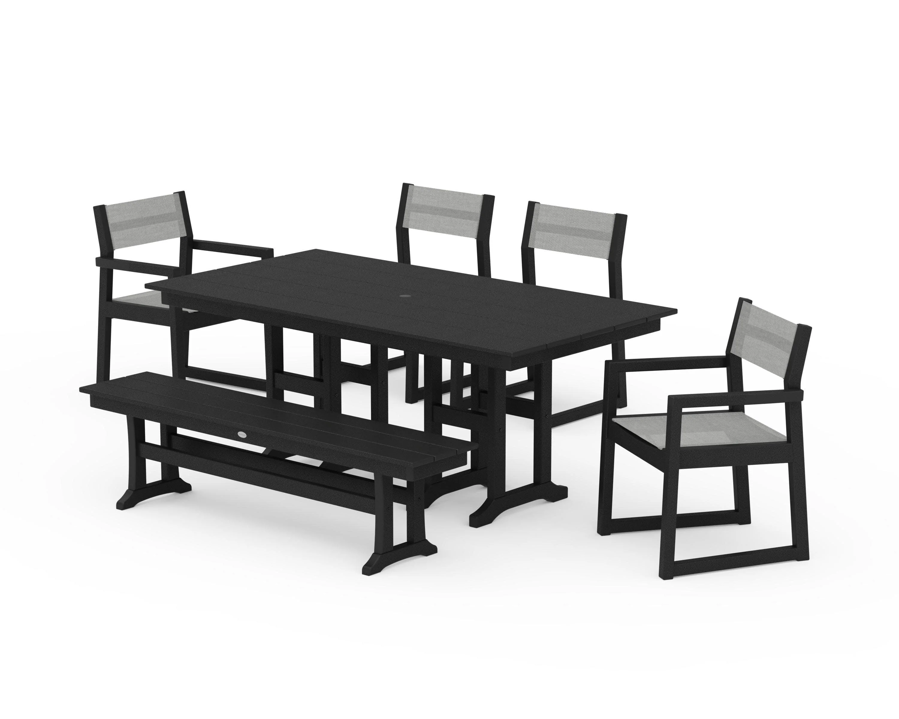 EDGE Sling 6-Piece Farmhouse Dining Set - Image 4