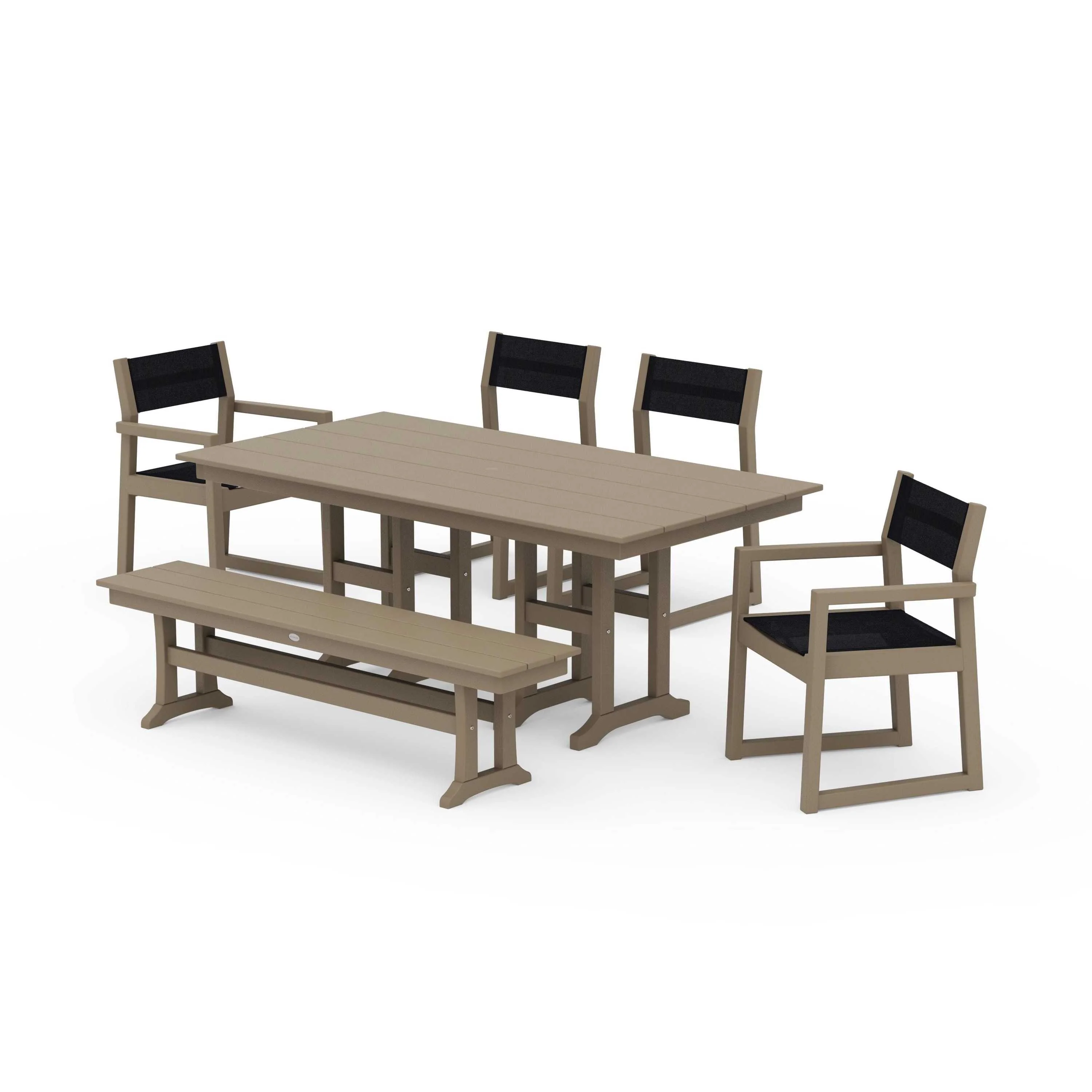 EDGE Sling 6-Piece Farmhouse Dining Set - Image 77