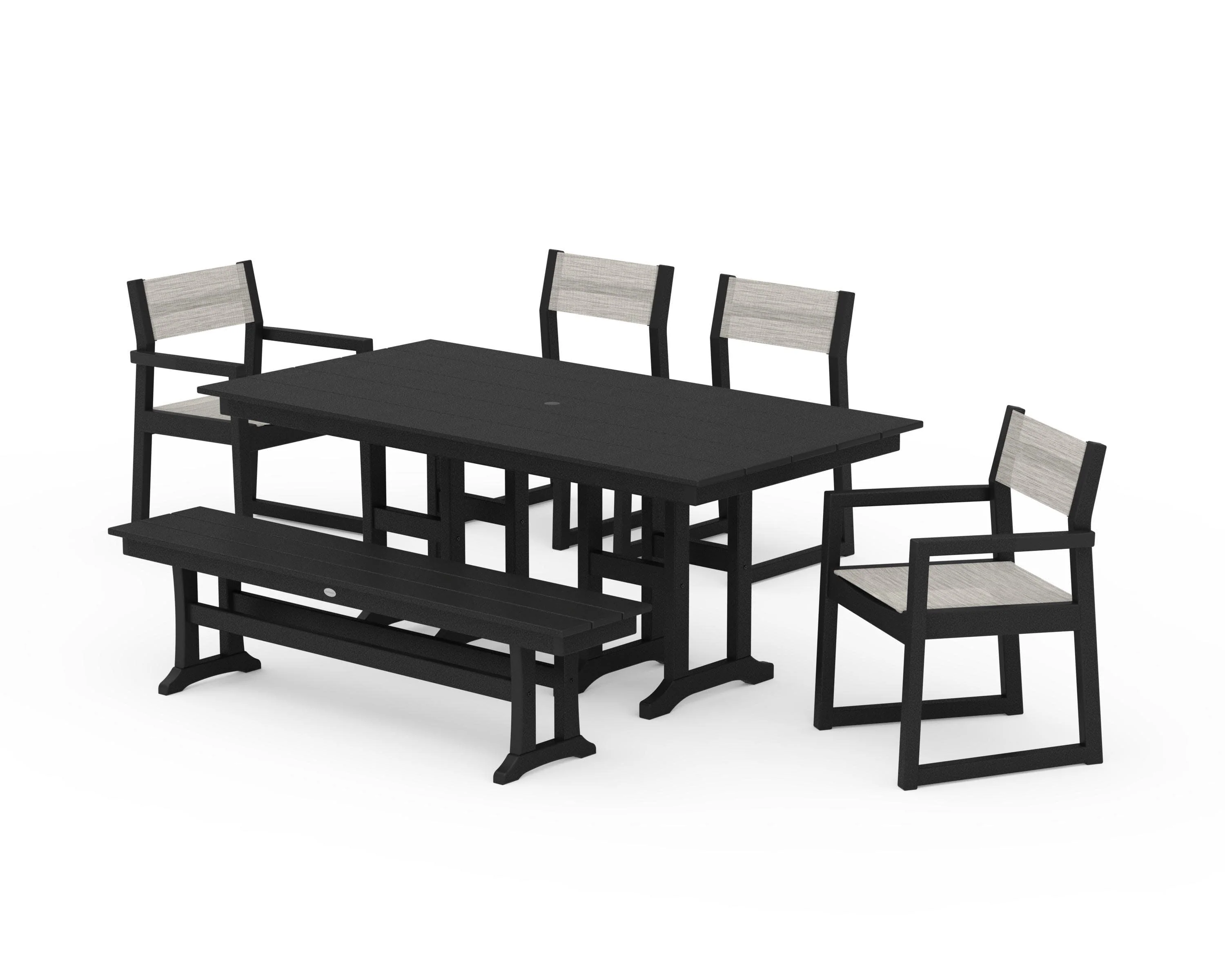 EDGE Sling 6-Piece Farmhouse Dining Set - Image 8