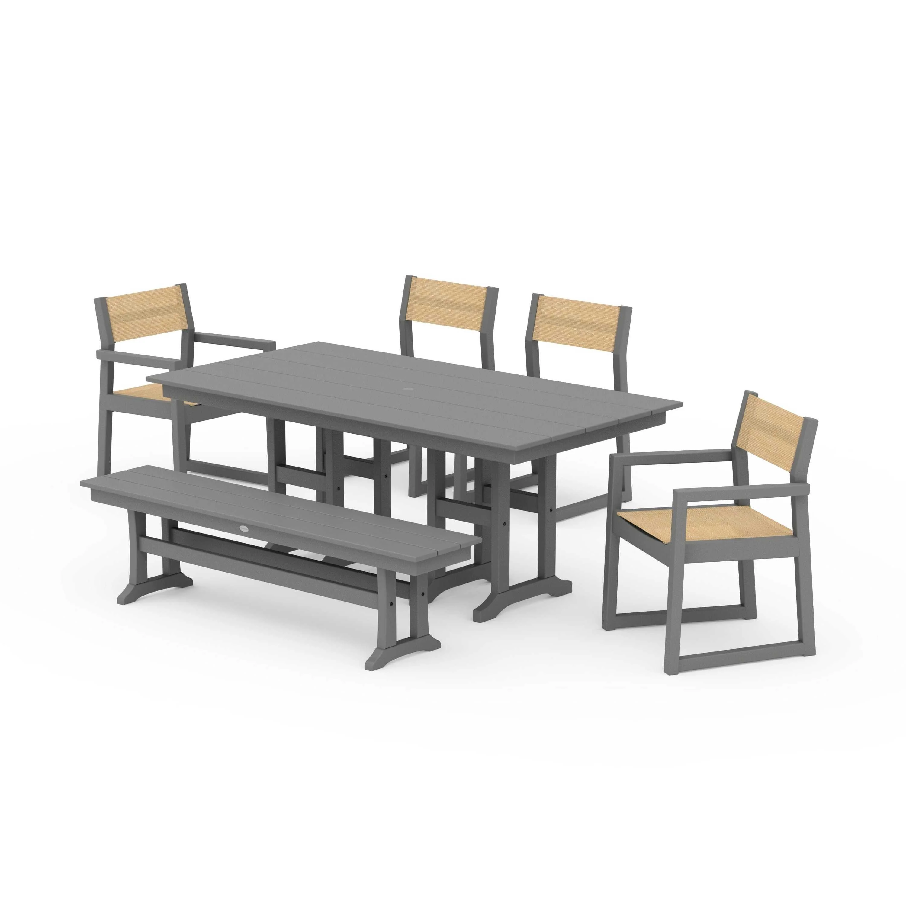EDGE Sling 6-Piece Farmhouse Dining Set - Image 85