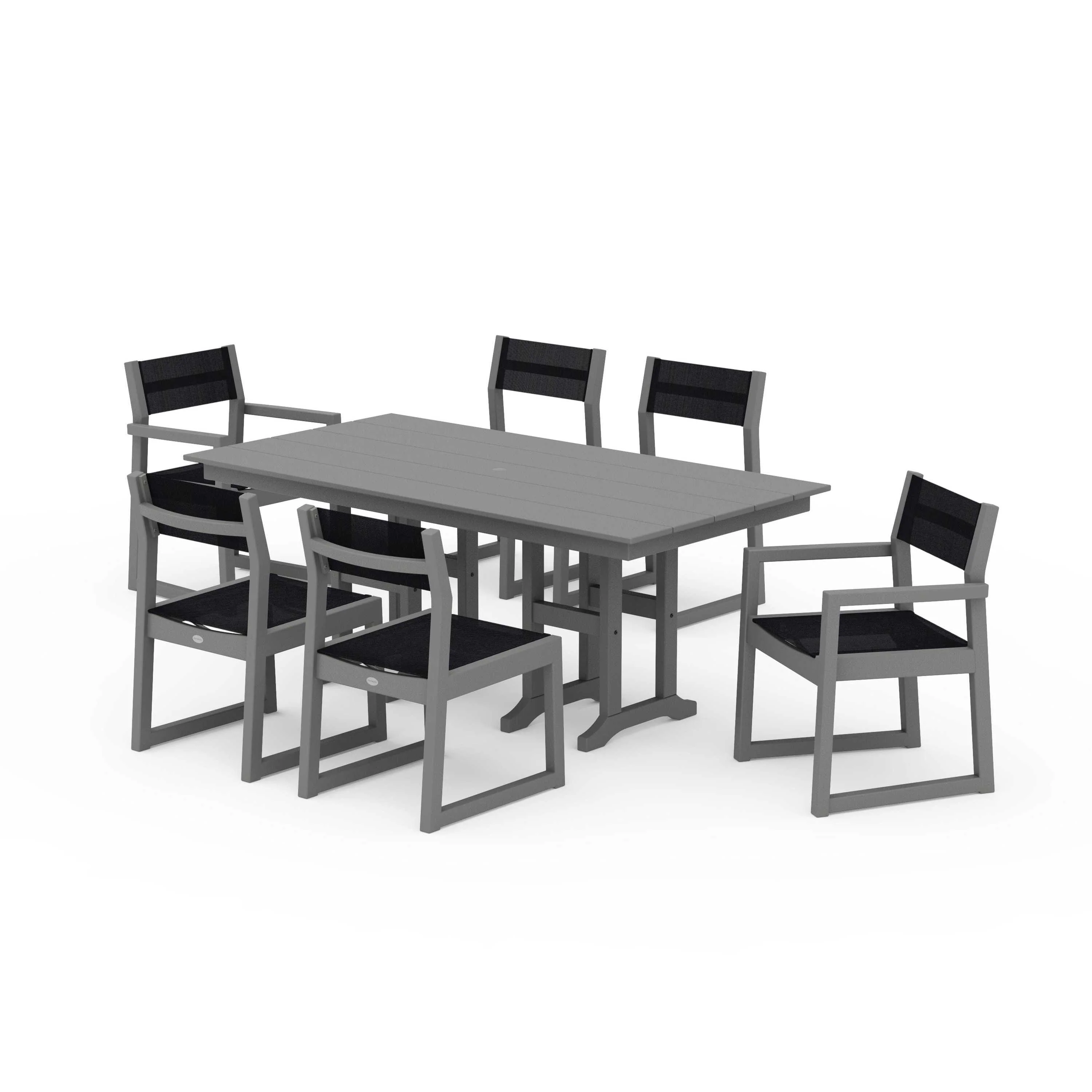 EDGE Sling 7-Piece Farmhouse Dining Set - Image 101
