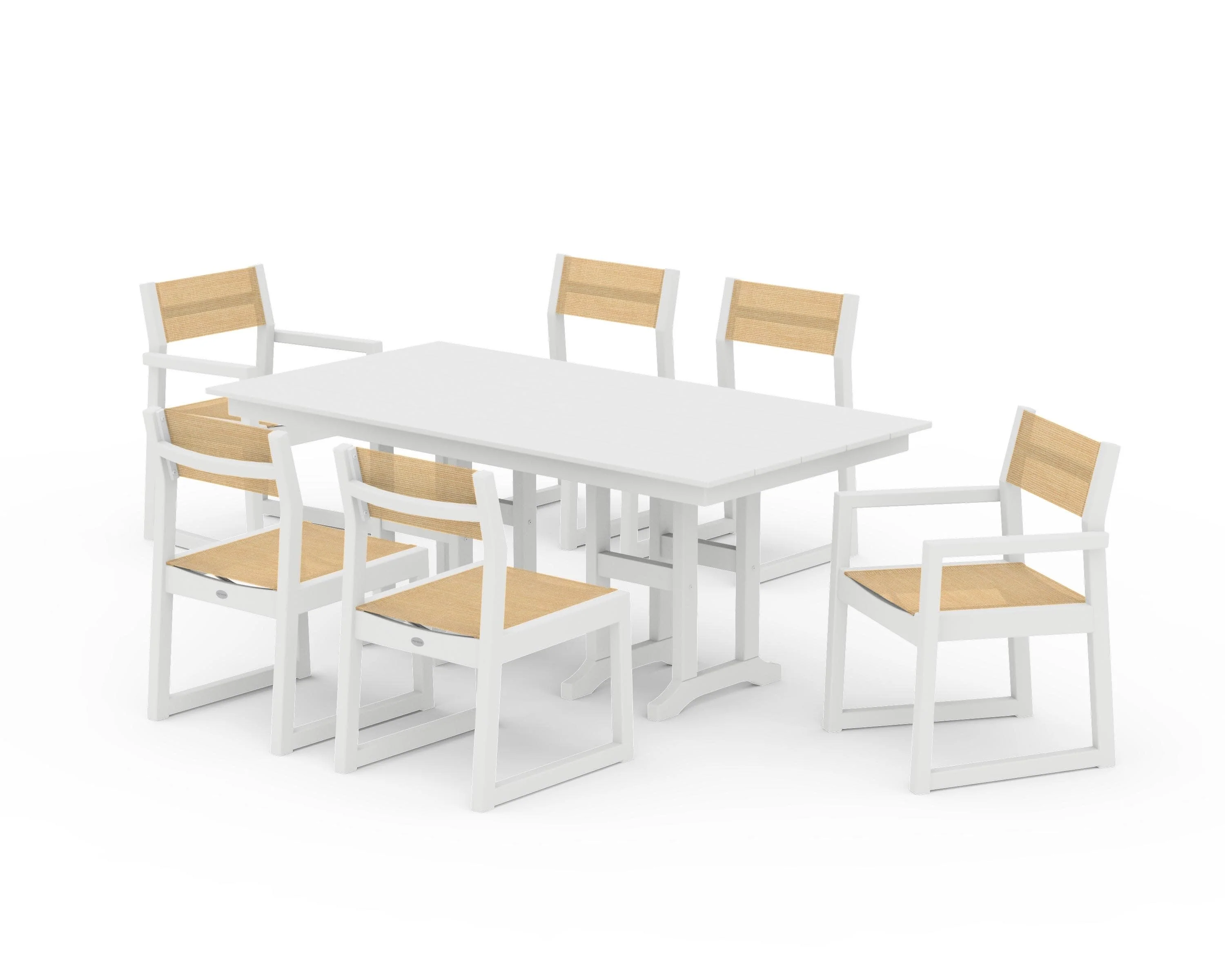 EDGE Sling 7-Piece Farmhouse Dining Set - Image 36