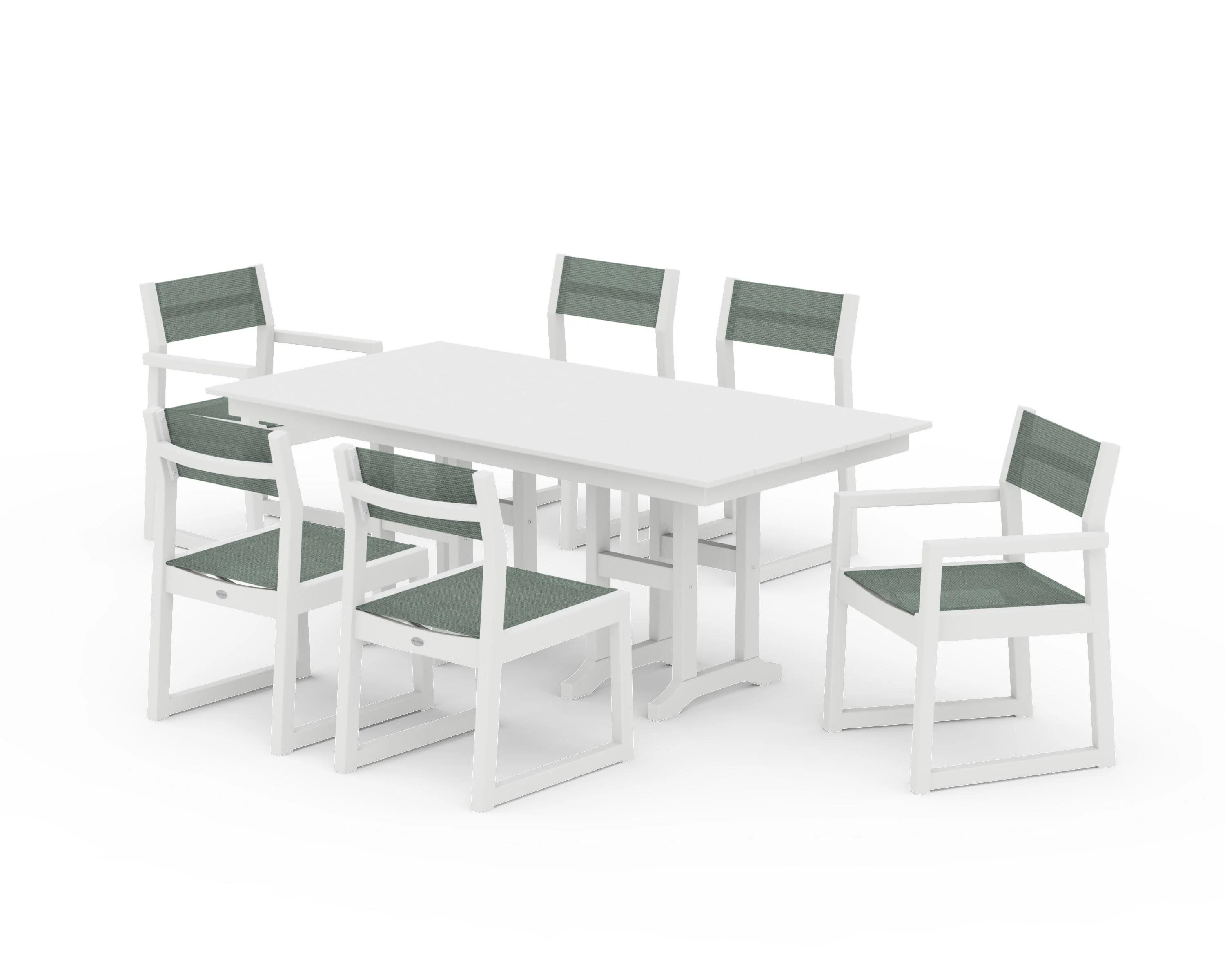 EDGE Sling 7-Piece Farmhouse Dining Set - Image 37