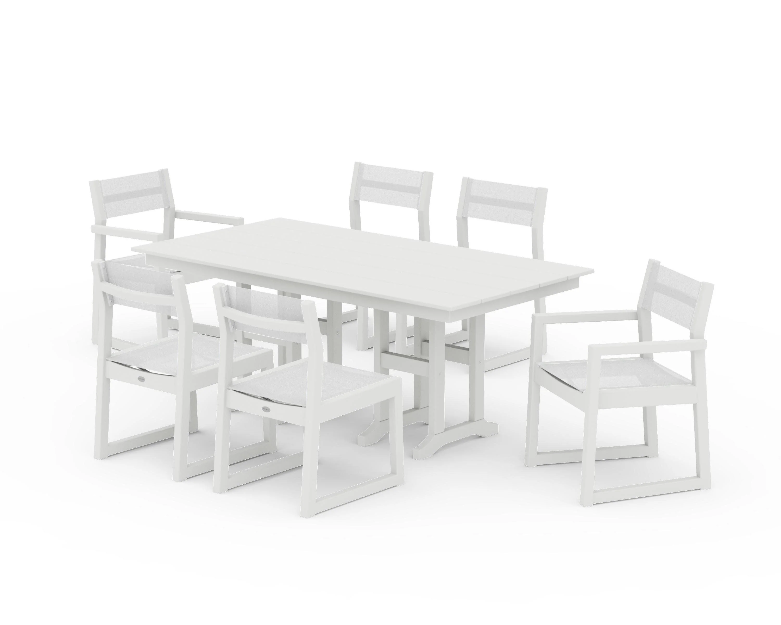 EDGE Sling 7-Piece Farmhouse Dining Set - Image 38