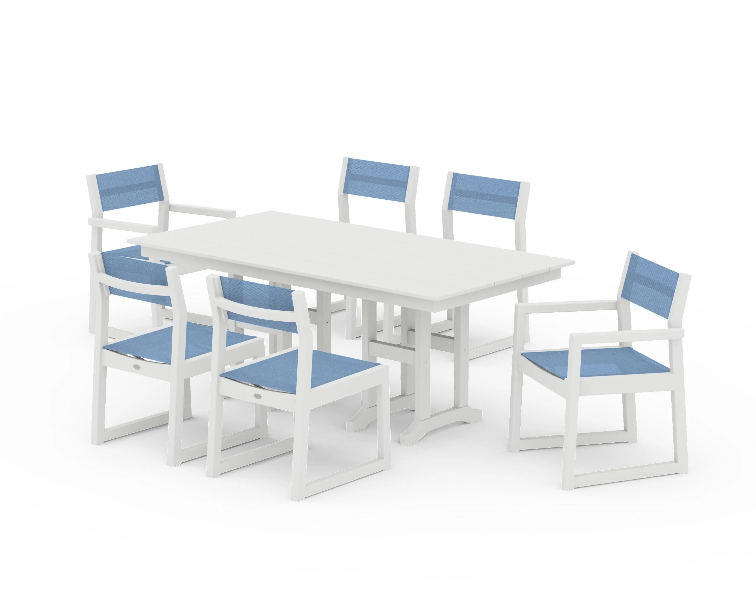 EDGE Sling 7-Piece Farmhouse Dining Set - Image 41