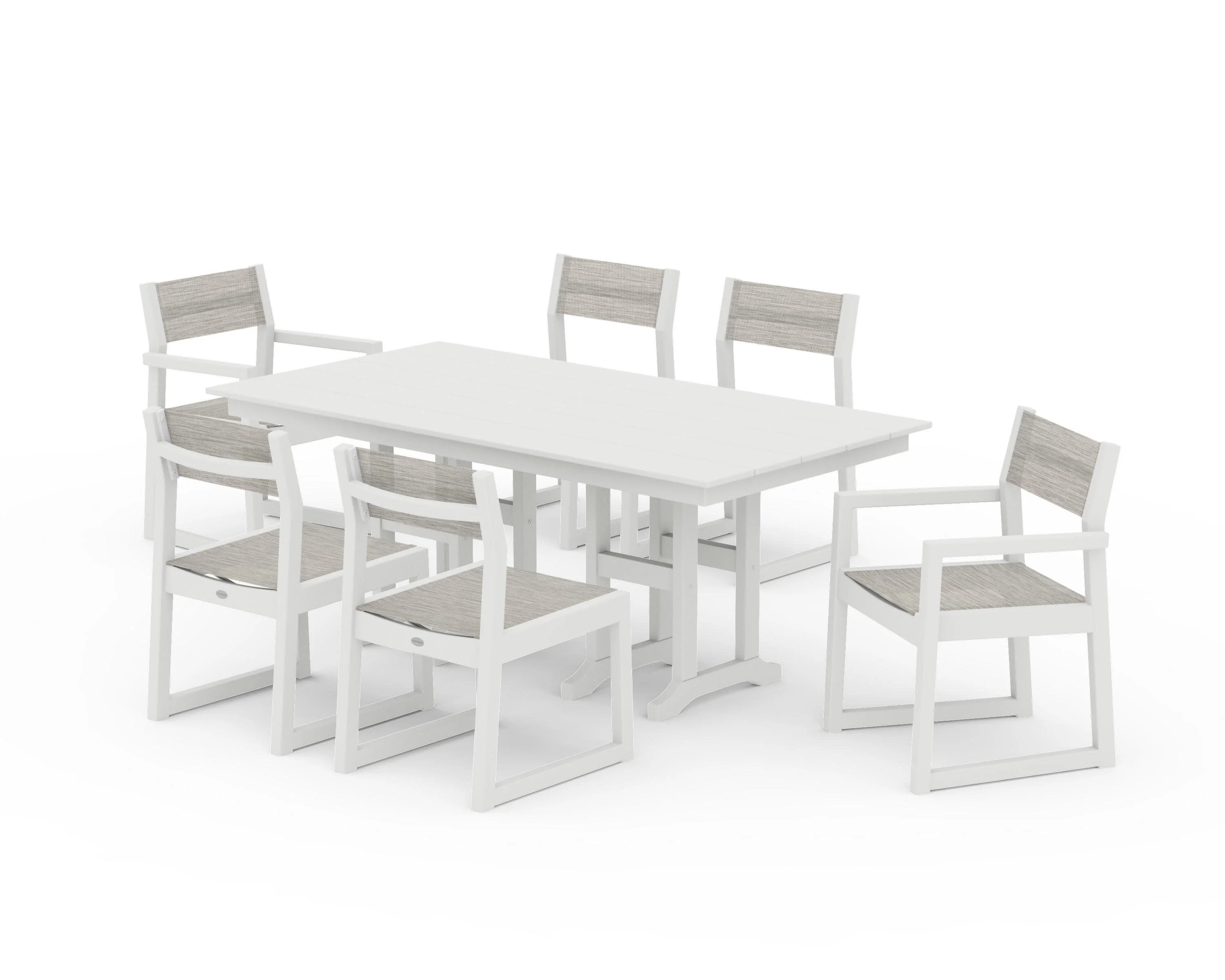 EDGE Sling 7-Piece Farmhouse Dining Set - Image 44