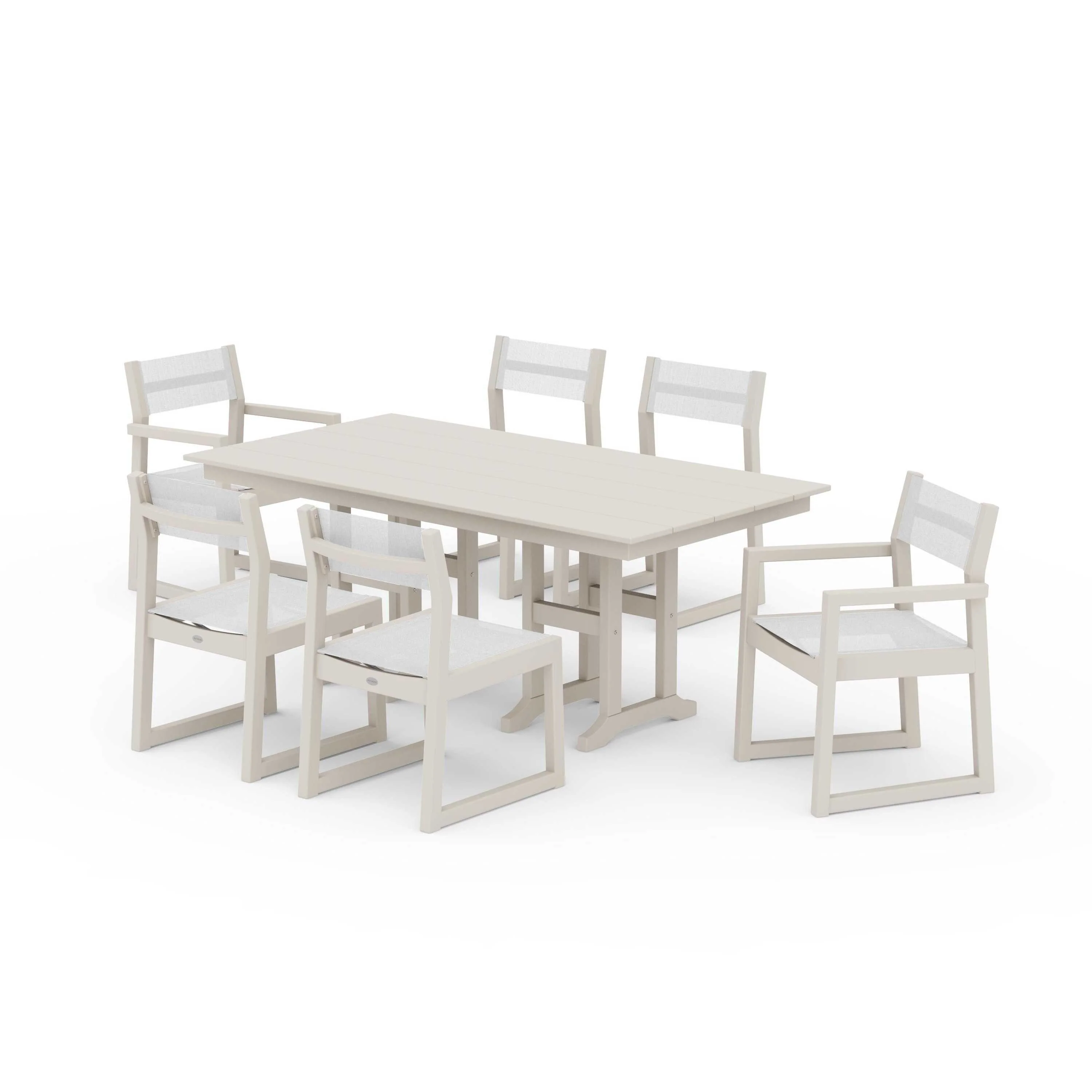EDGE Sling 7-Piece Farmhouse Dining Set - Image 45