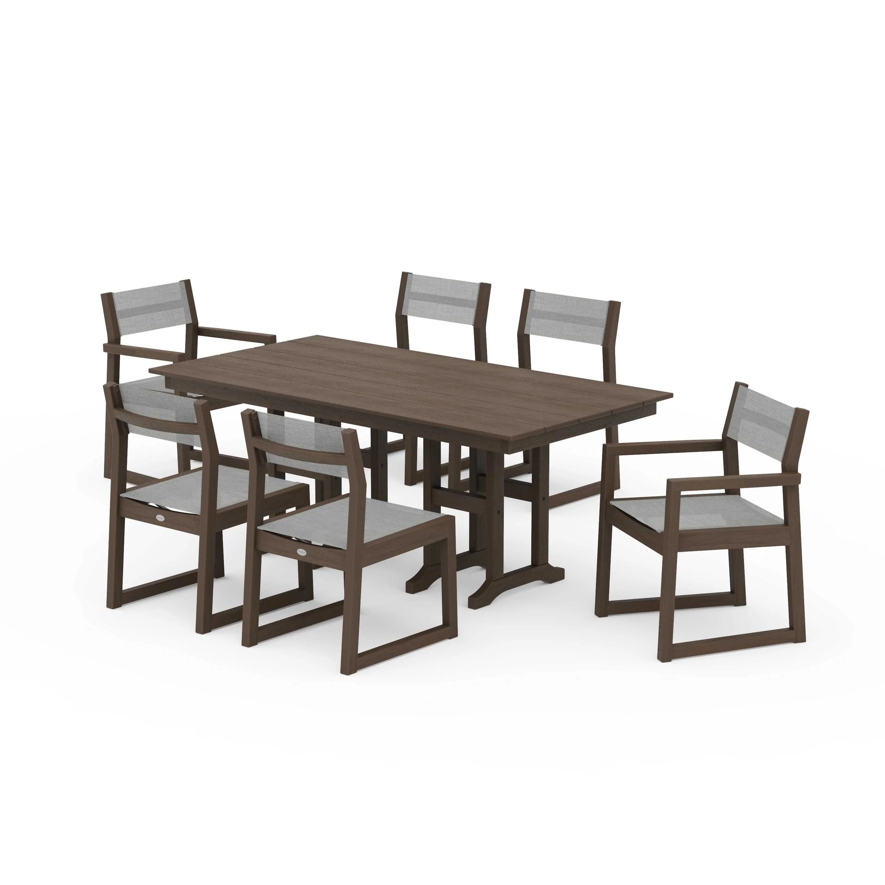 EDGE Sling 7-Piece Farmhouse Dining Set - Image 53