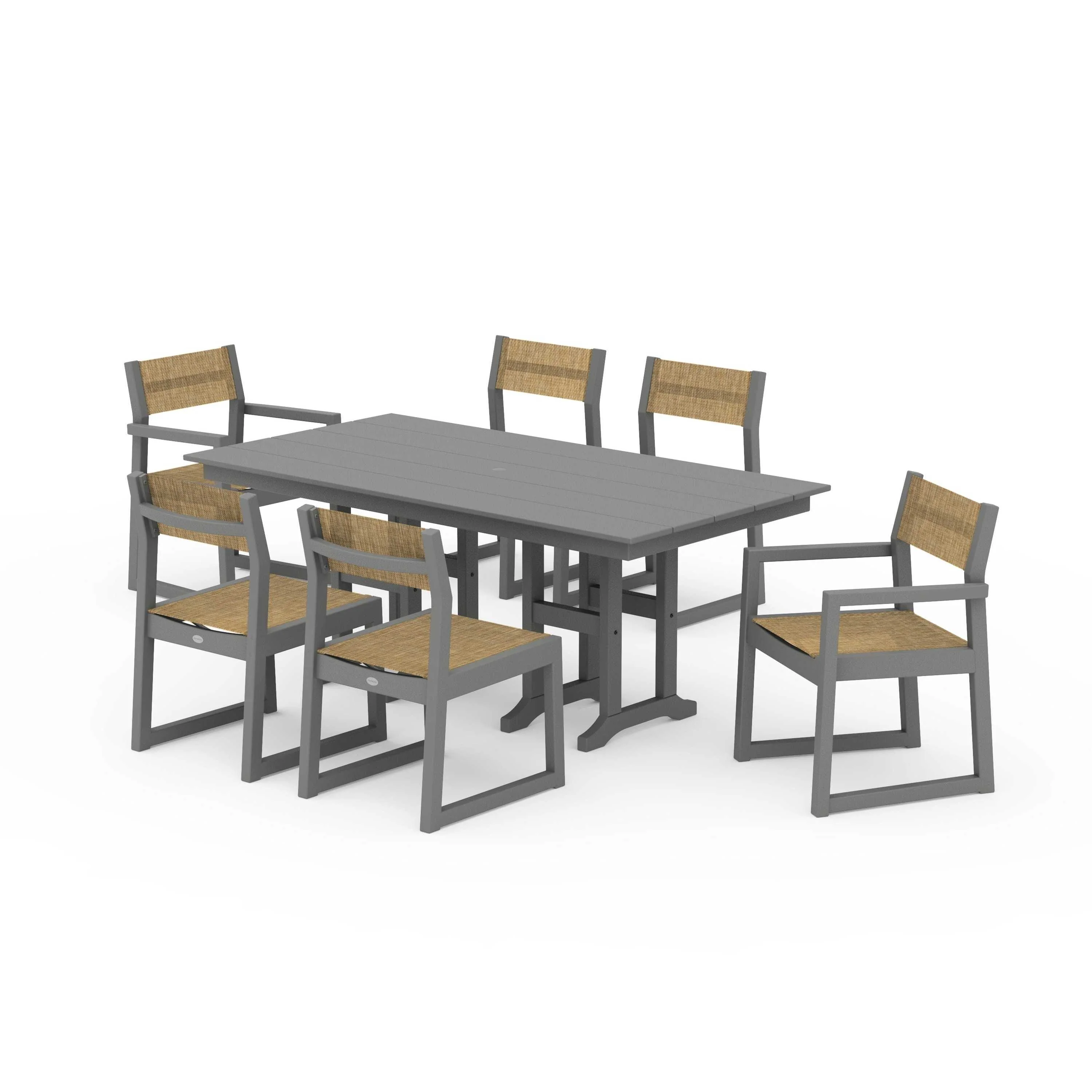 EDGE Sling 7-Piece Farmhouse Dining Set - Image 59