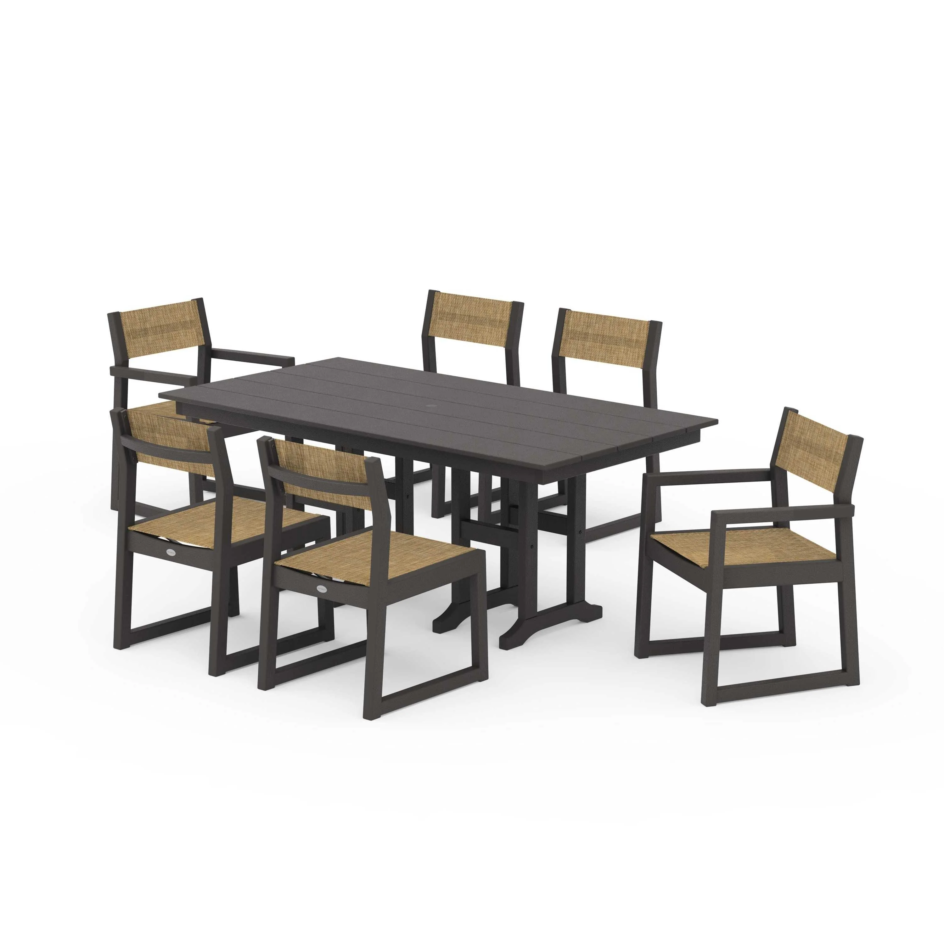 EDGE Sling 7-Piece Farmhouse Dining Set - Image 60