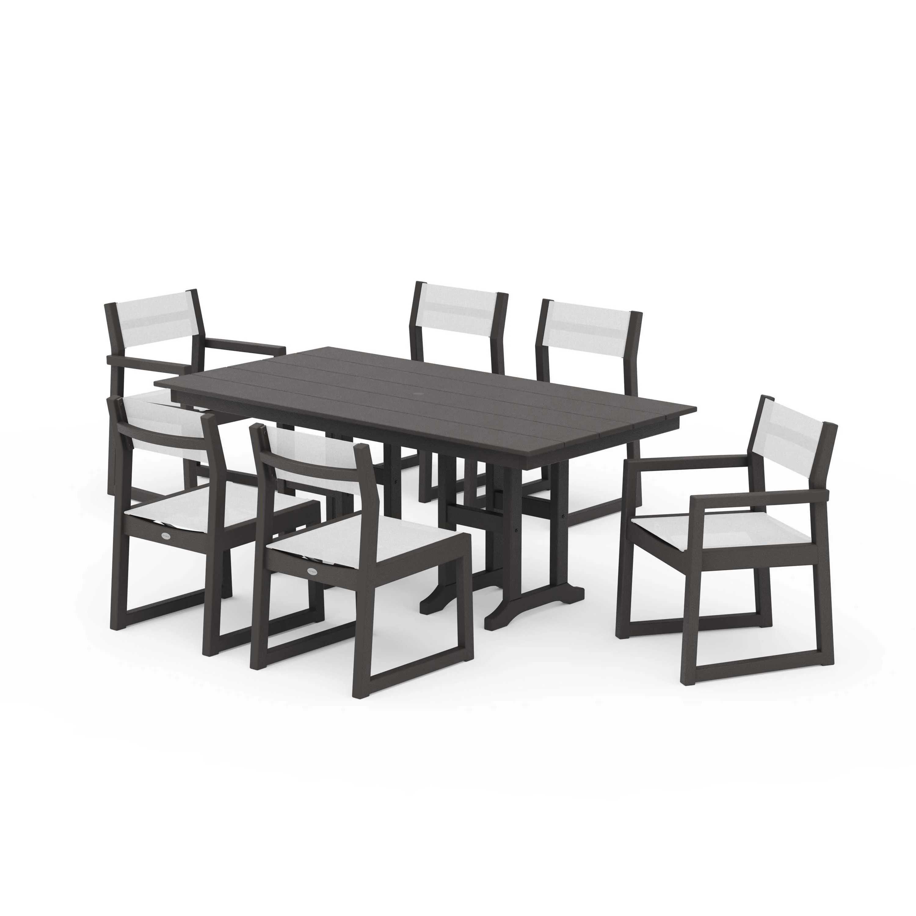 EDGE Sling 7-Piece Farmhouse Dining Set - Image 63