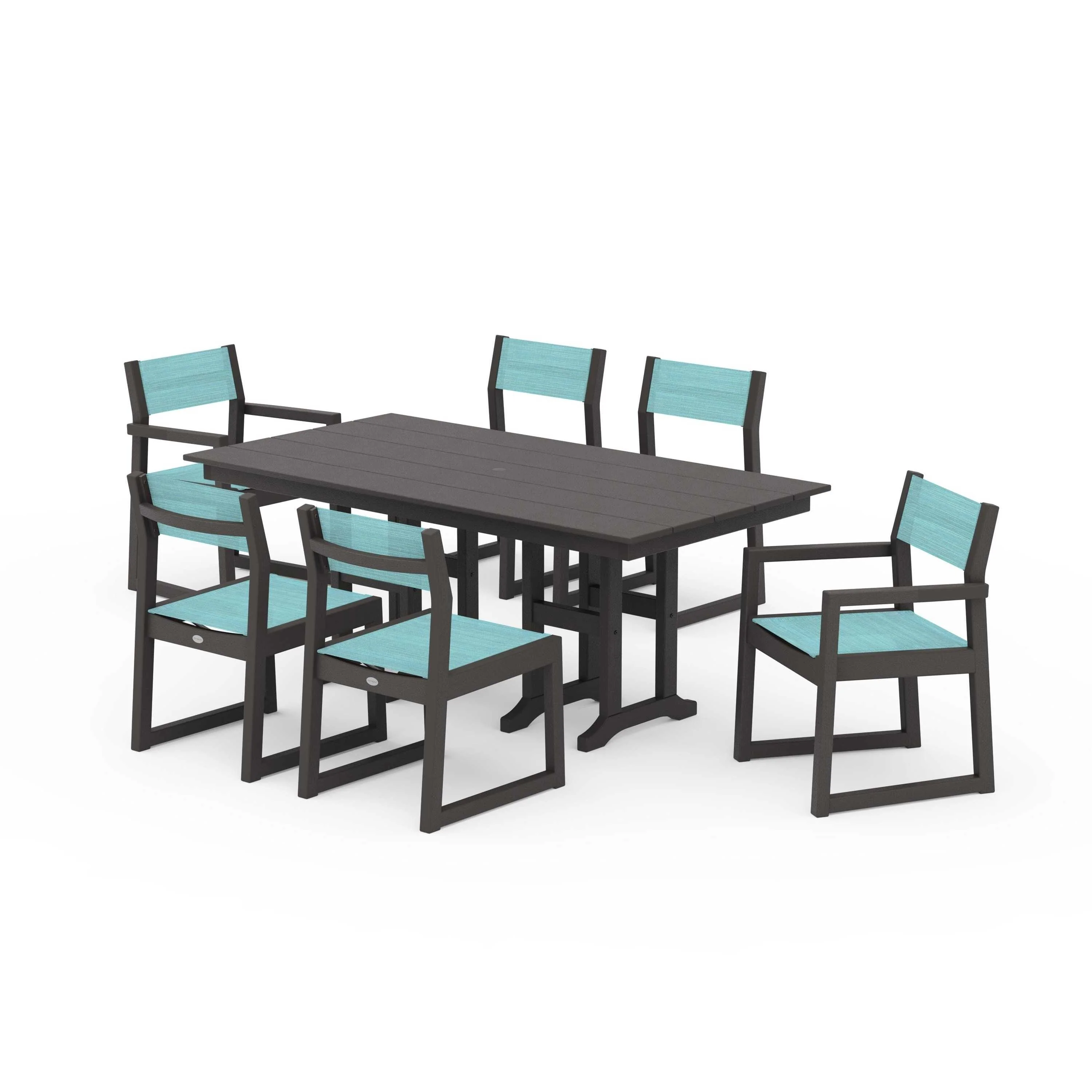 EDGE Sling 7-Piece Farmhouse Dining Set - Image 65