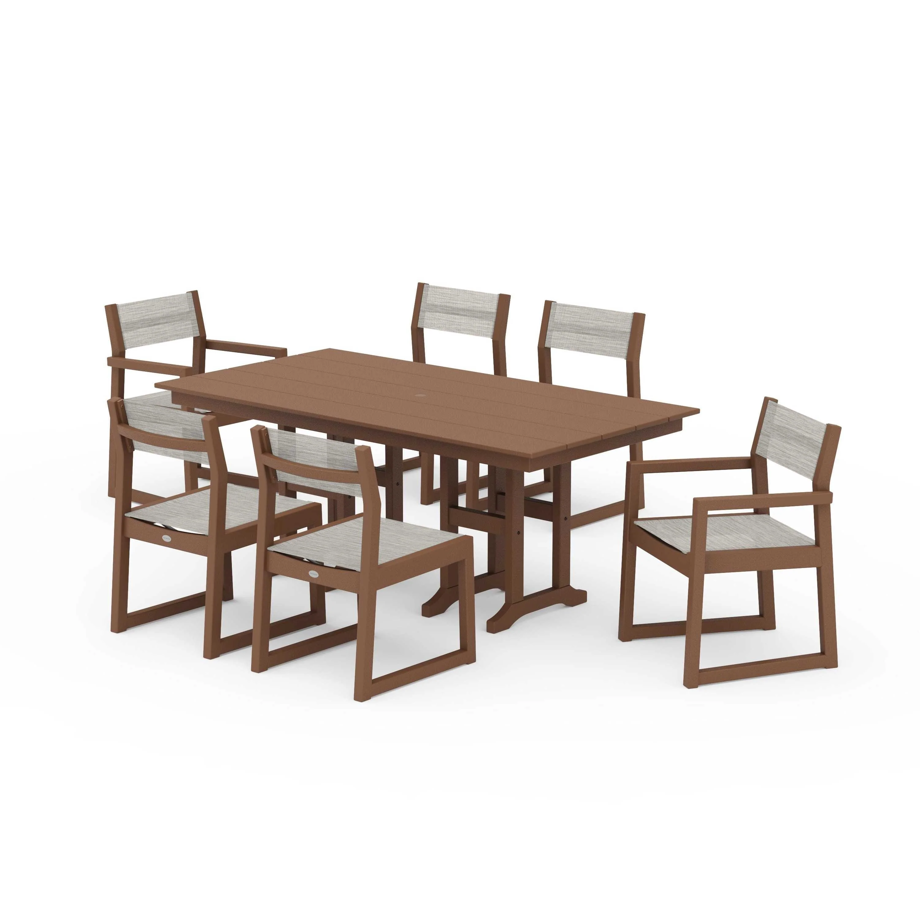 EDGE Sling 7-Piece Farmhouse Dining Set - Image 67
