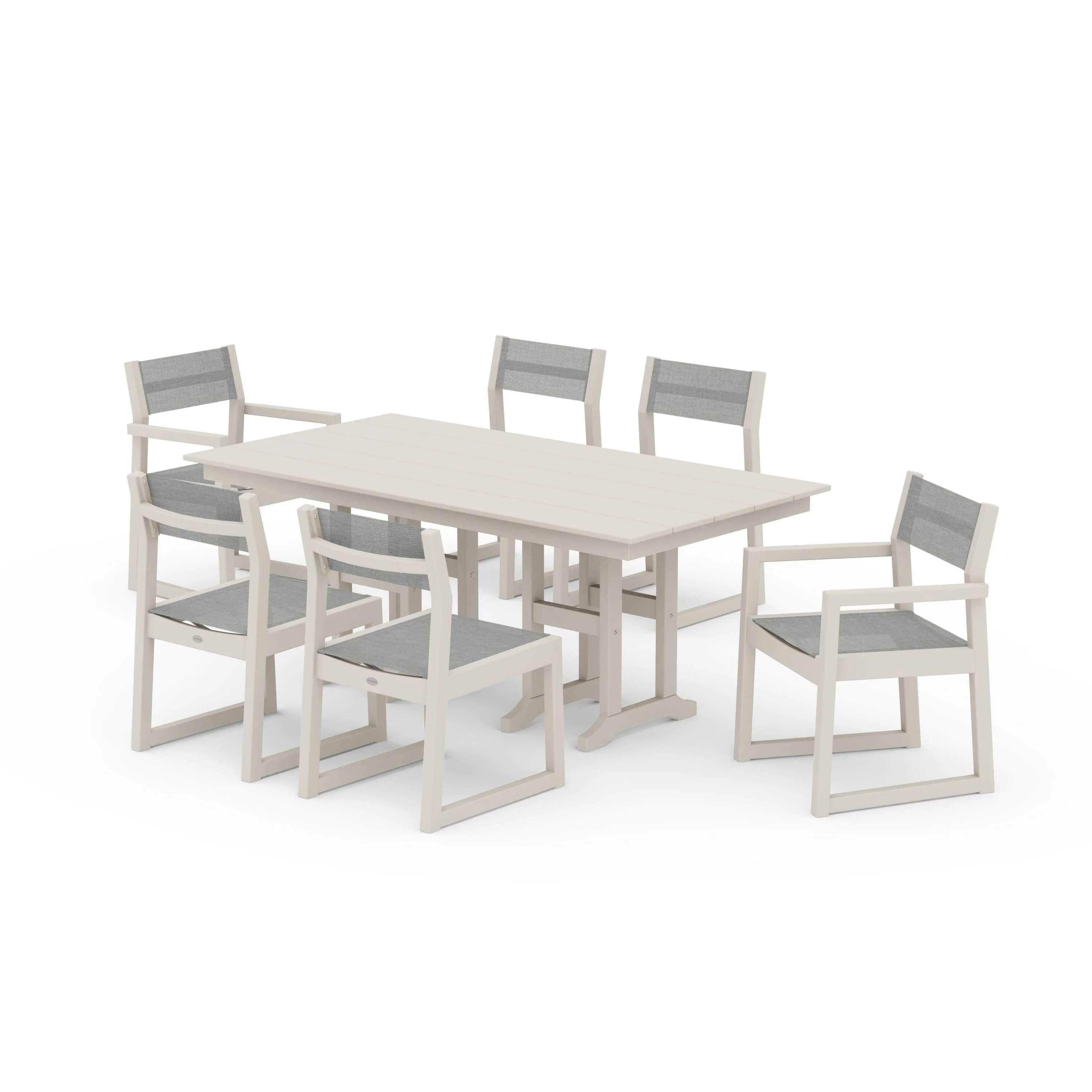 EDGE Sling 7-Piece Farmhouse Dining Set - Image 68