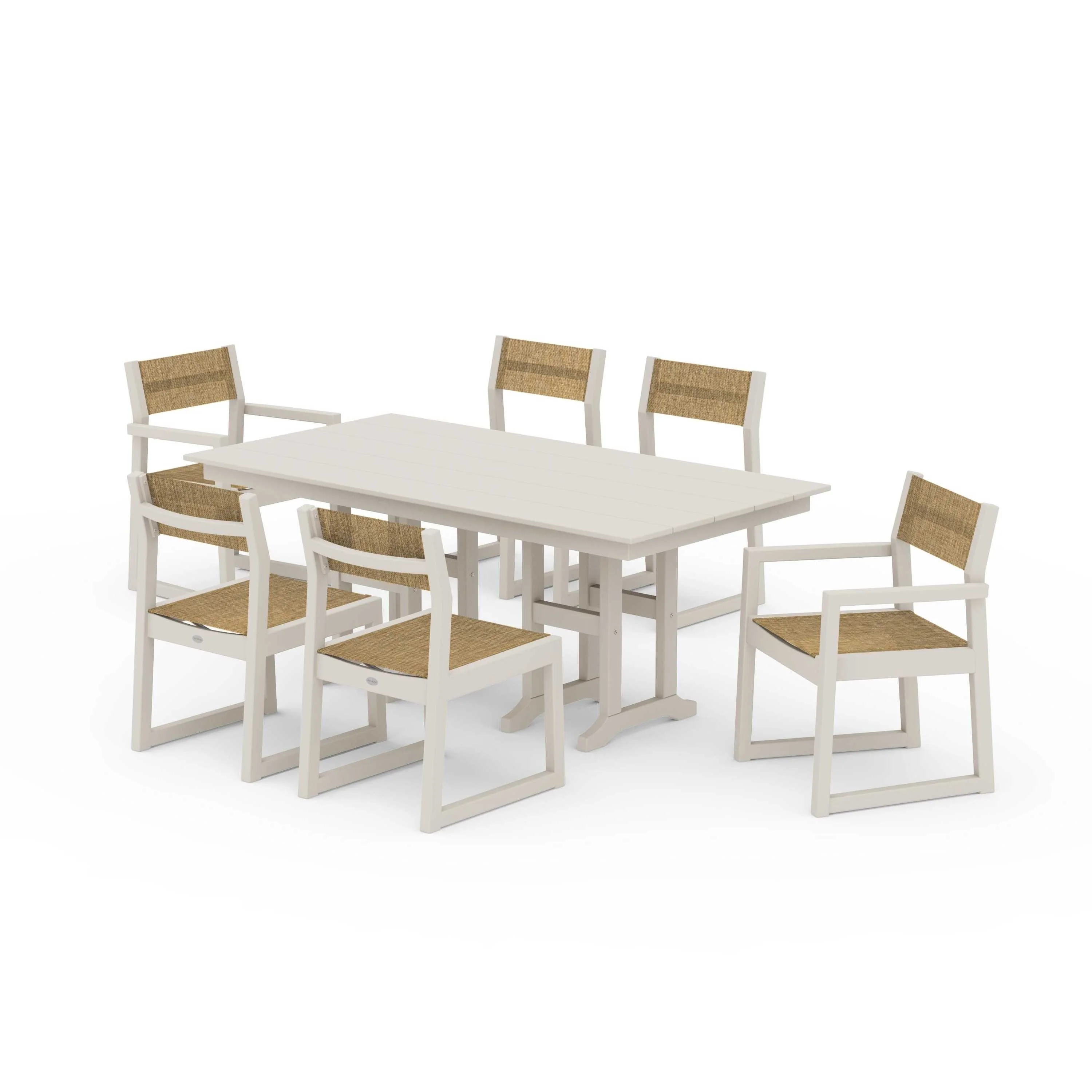 EDGE Sling 7-Piece Farmhouse Dining Set - Image 71
