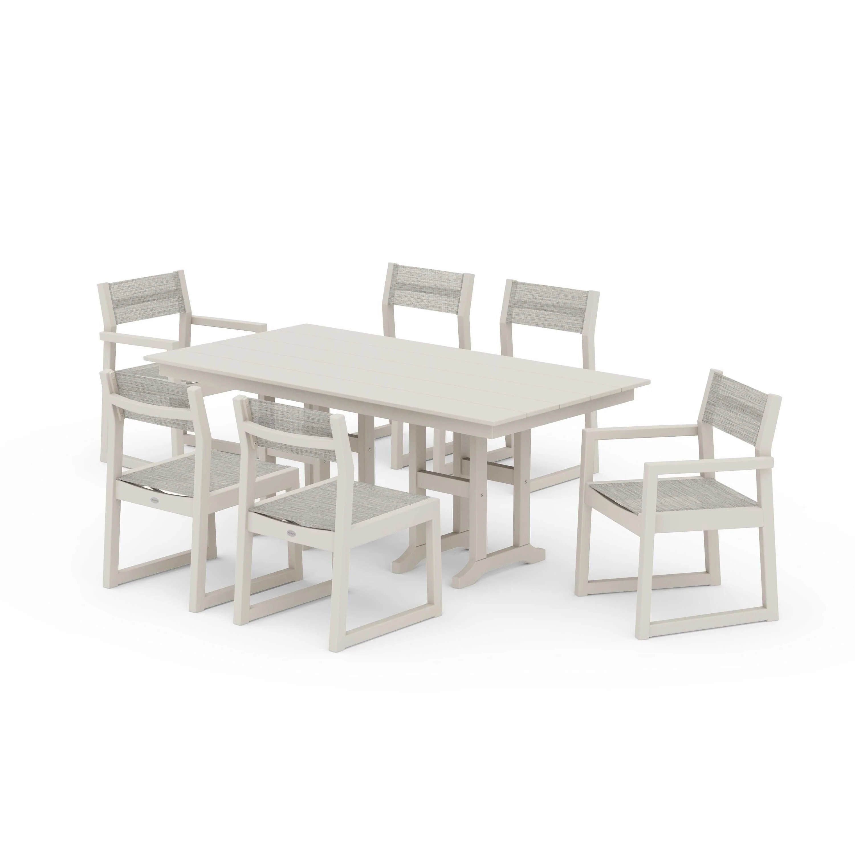 EDGE Sling 7-Piece Farmhouse Dining Set - Image 72