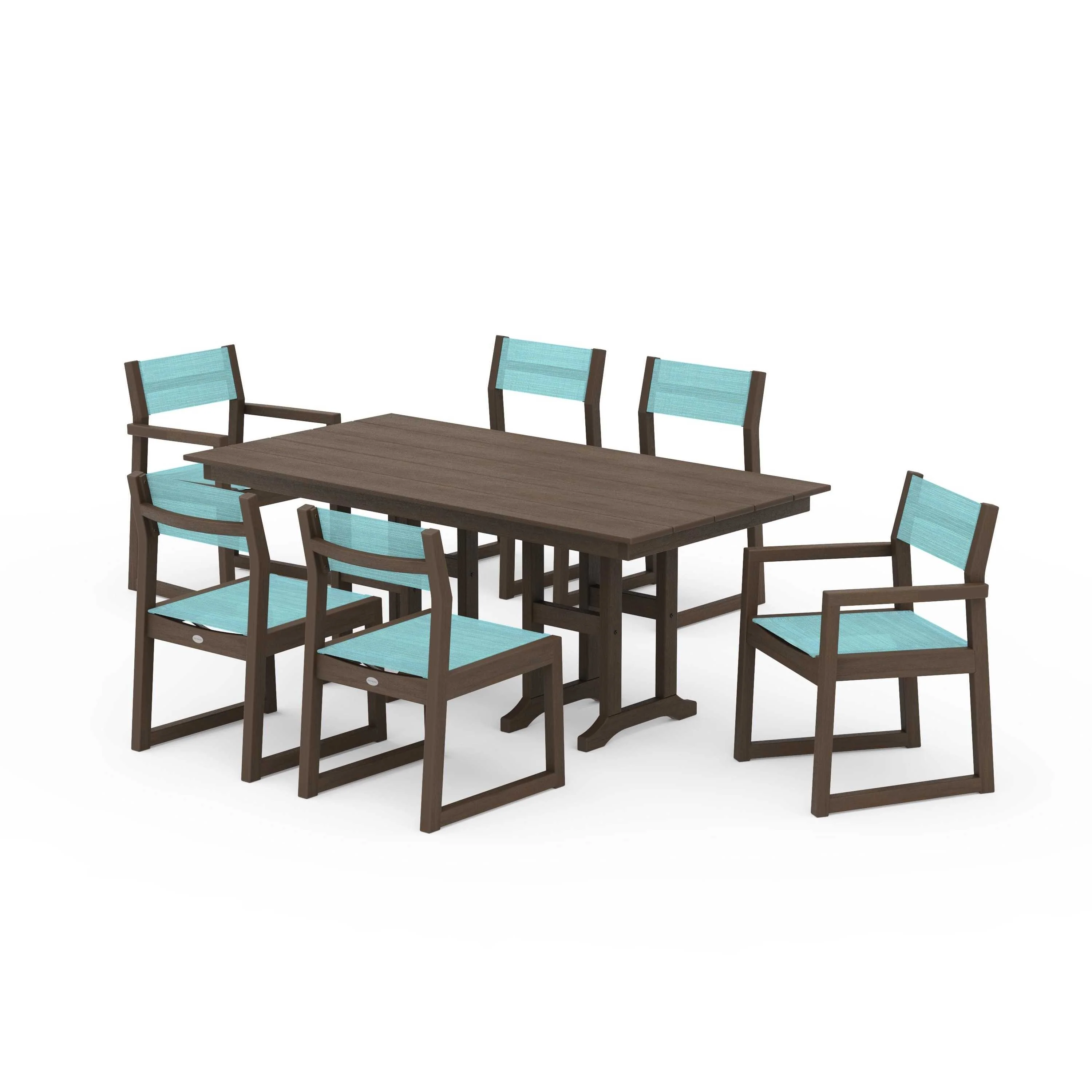 EDGE Sling 7-Piece Farmhouse Dining Set - Image 75