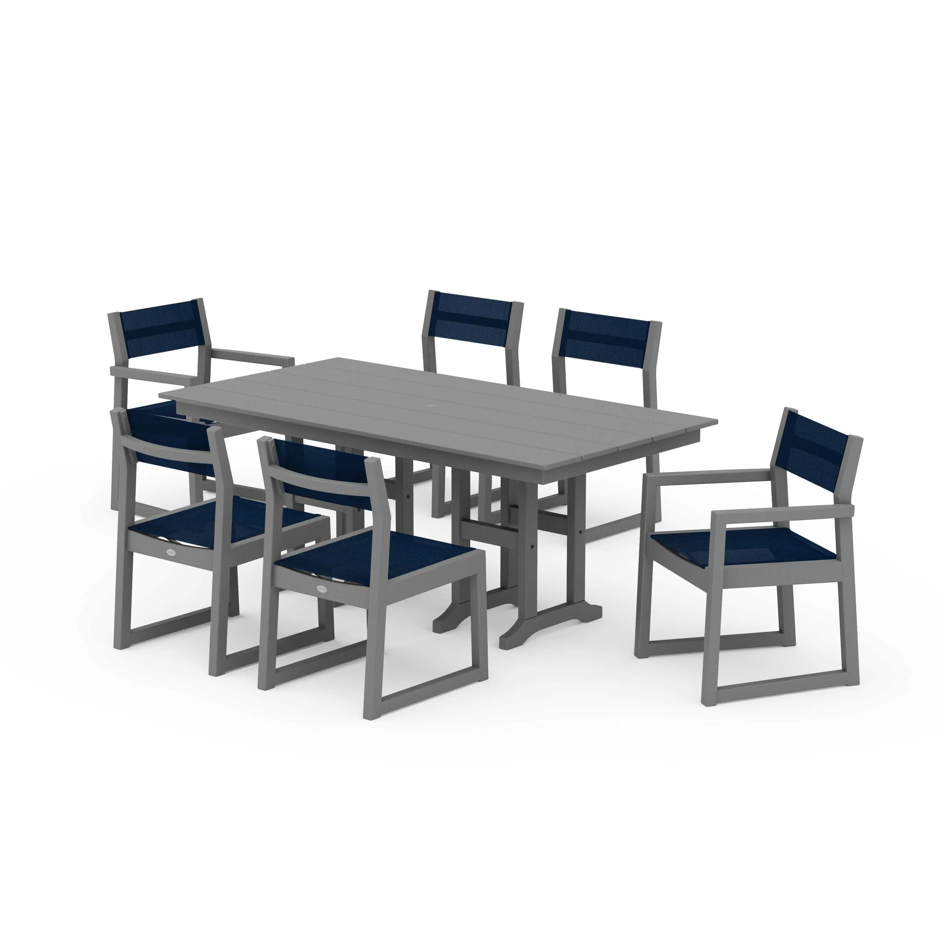 EDGE Sling 7-Piece Farmhouse Dining Set - Image 80