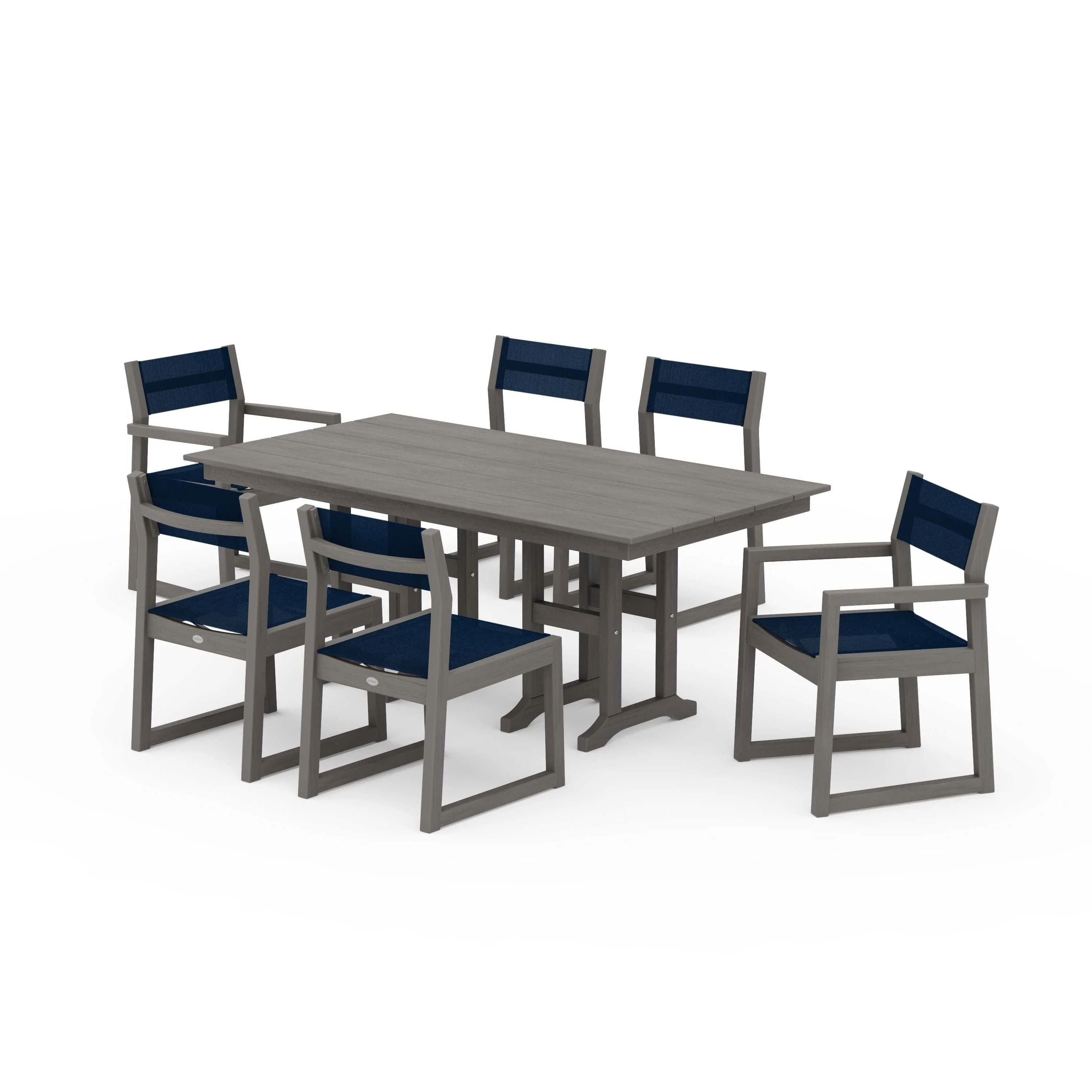 EDGE Sling 7-Piece Farmhouse Dining Set - Image 82
