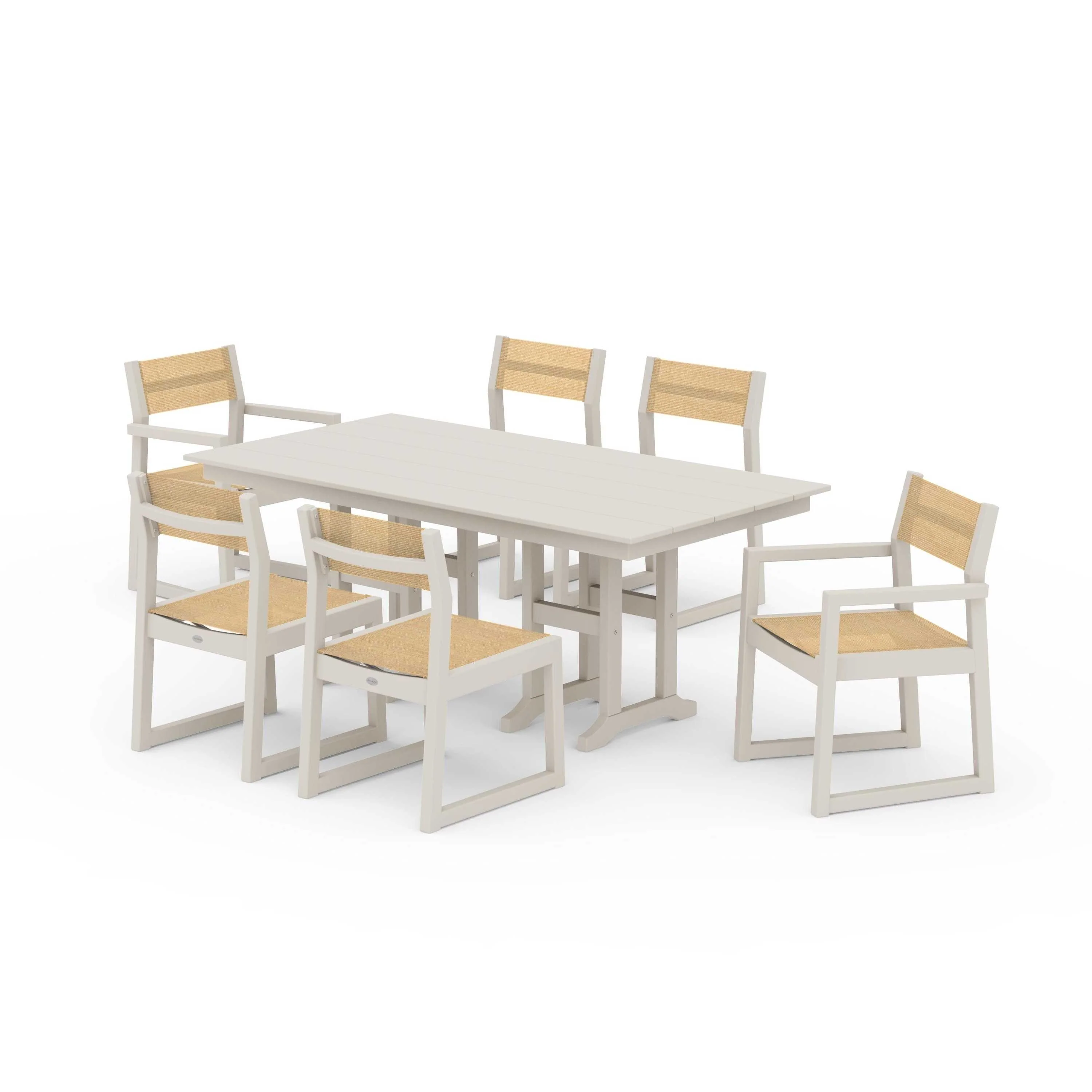 EDGE Sling 7-Piece Farmhouse Dining Set - Image 84