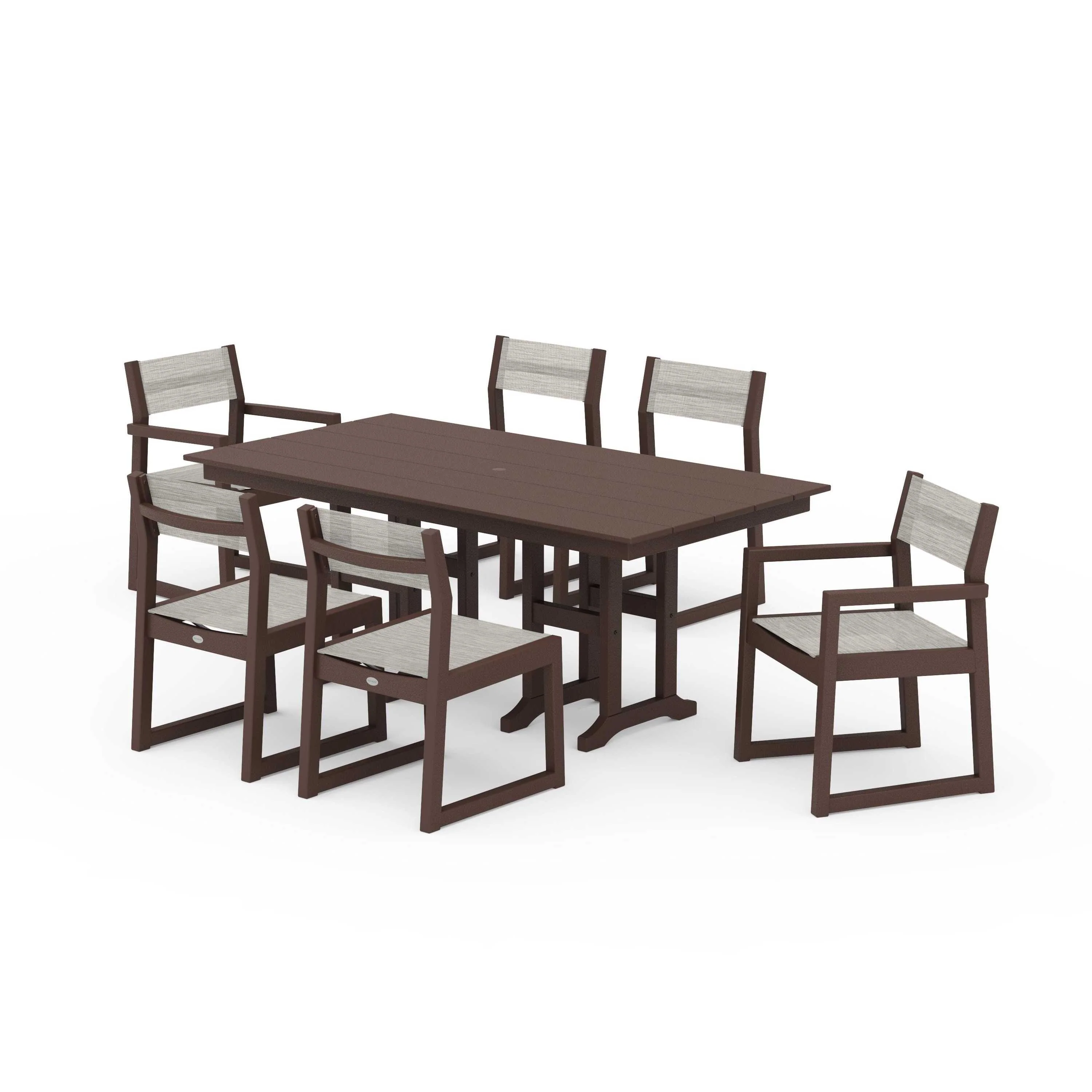 EDGE Sling 7-Piece Farmhouse Dining Set - Image 93