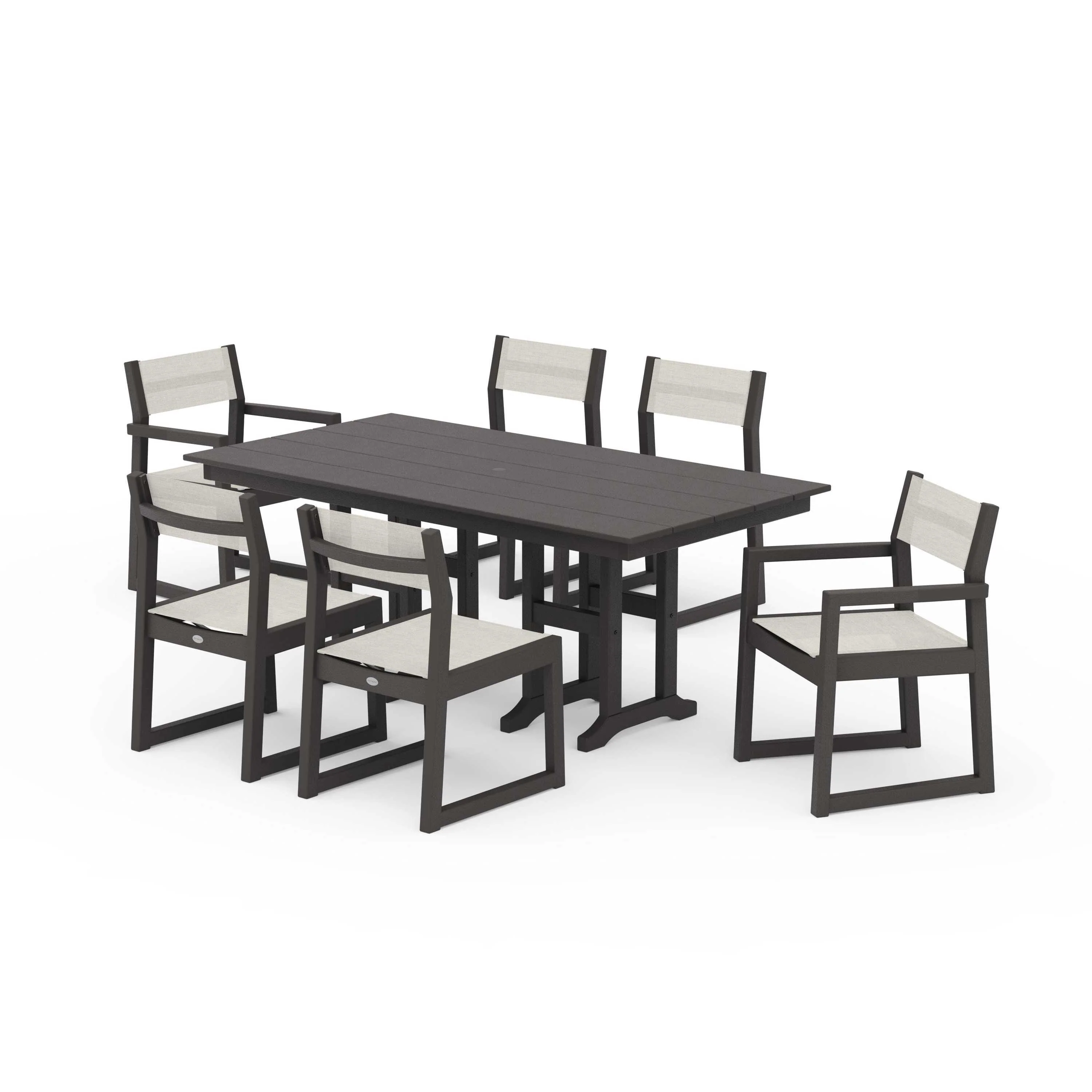 EDGE Sling 7-Piece Farmhouse Dining Set - Image 95