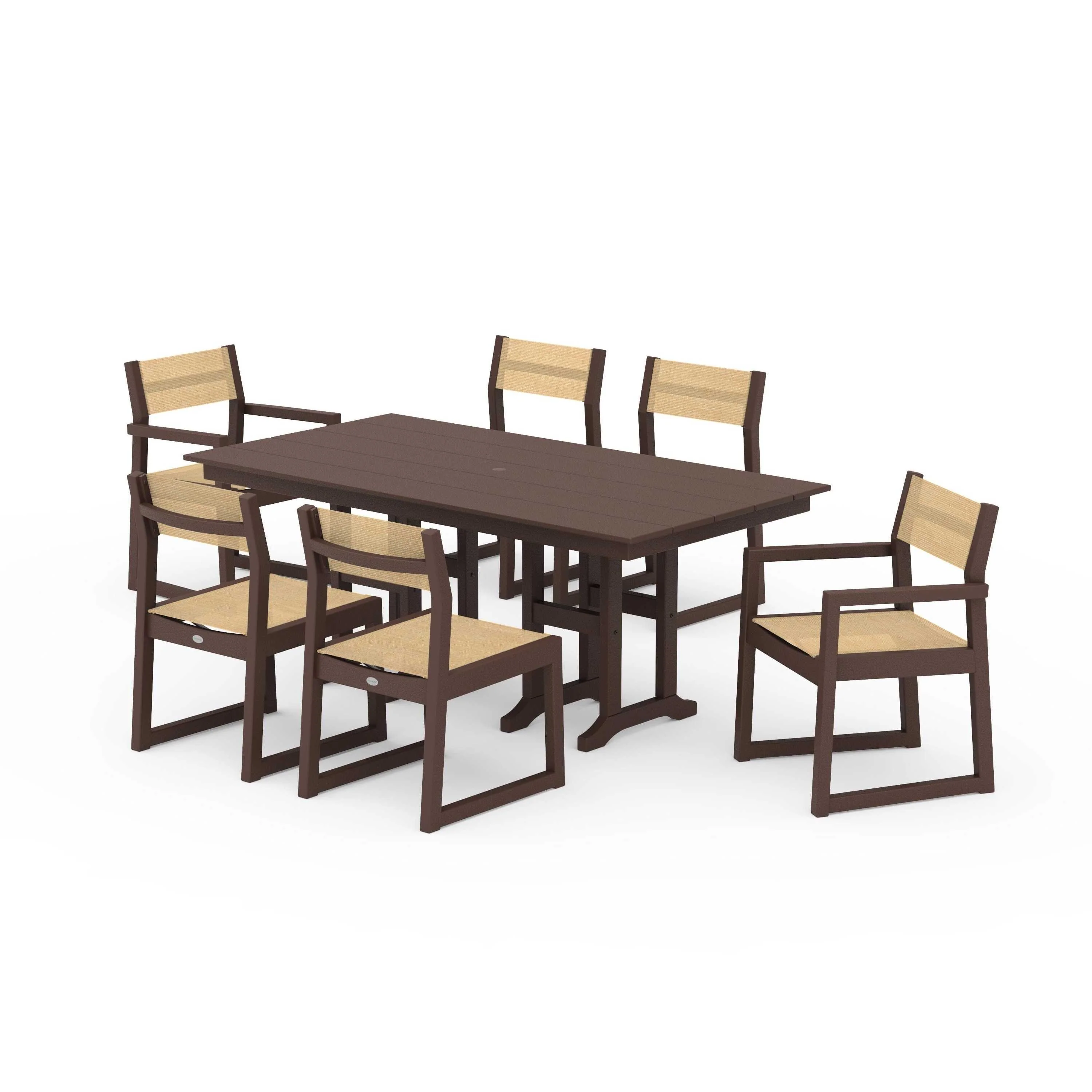 EDGE Sling 7-Piece Farmhouse Dining Set - Image 97