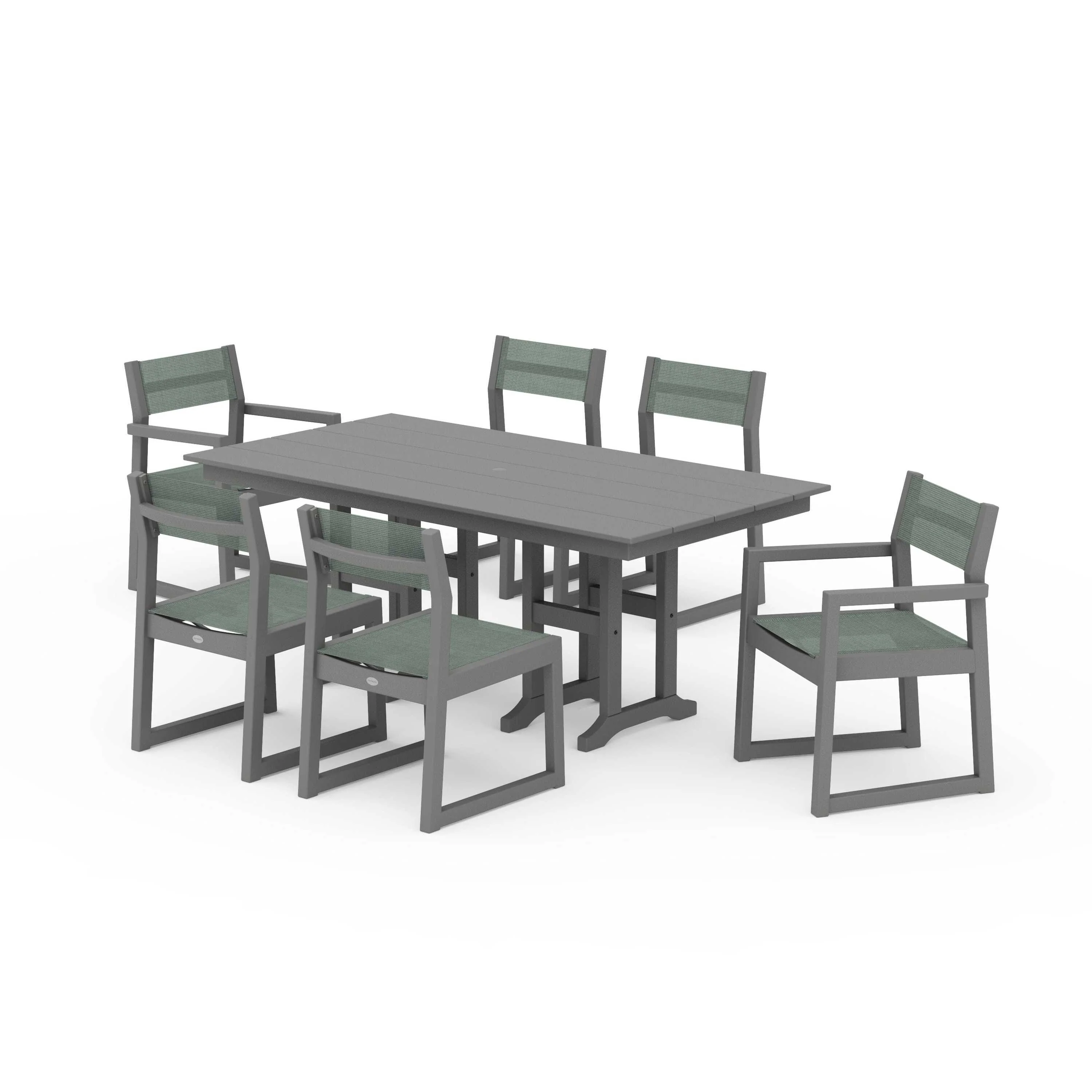 EDGE Sling 7-Piece Farmhouse Dining Set - Image 99