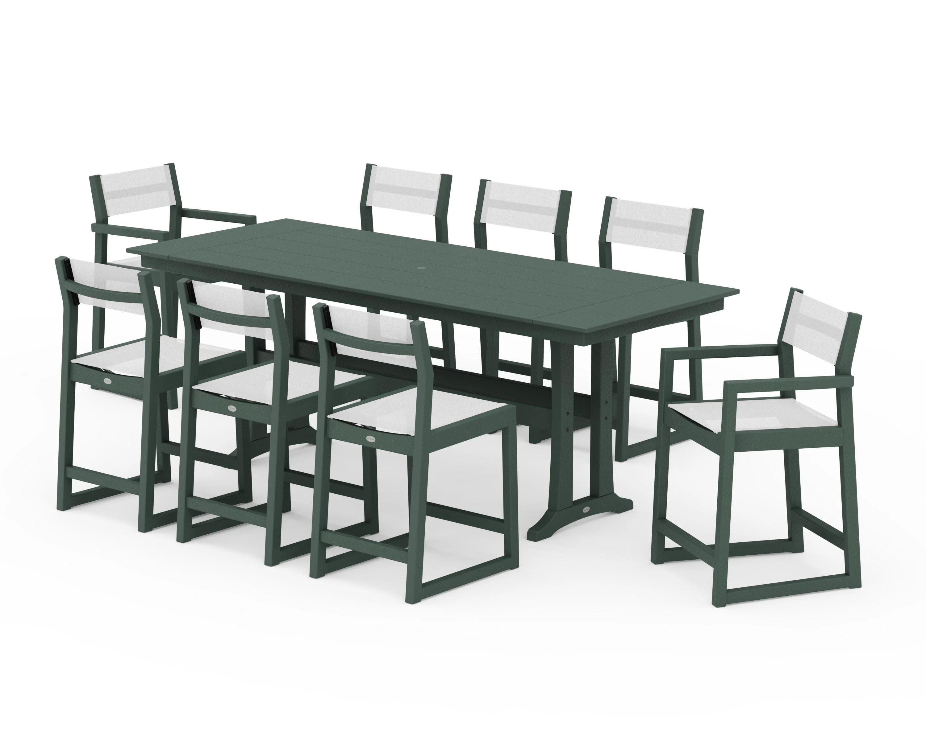 EDGE Sling 9-Piece Farmhouse Counter Set with Trestle Legs - Image 13