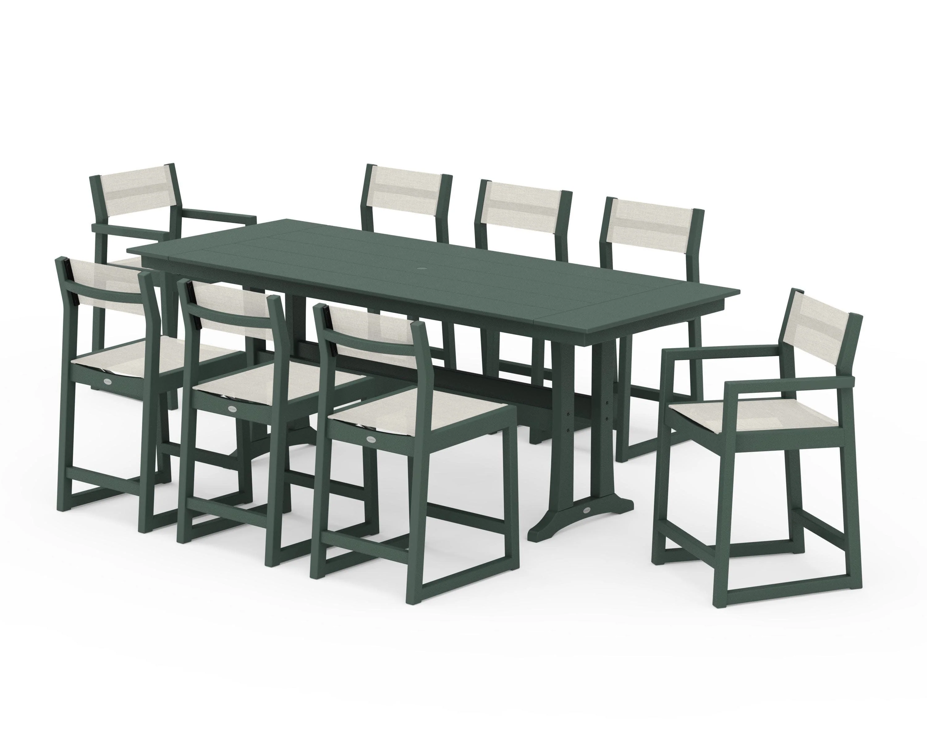 EDGE Sling 9-Piece Farmhouse Counter Set with Trestle Legs - Image 18