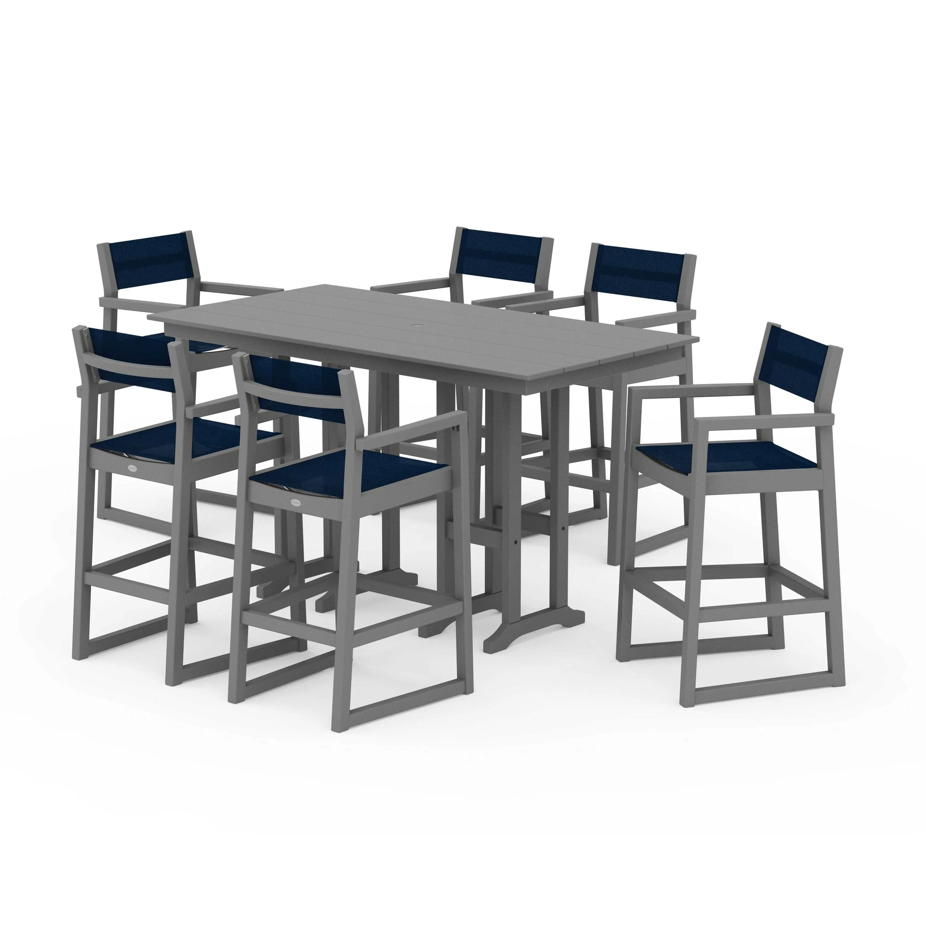 EDGE Sling Arm Chair 7-Piece Farmhouse Bar Set - Image 129