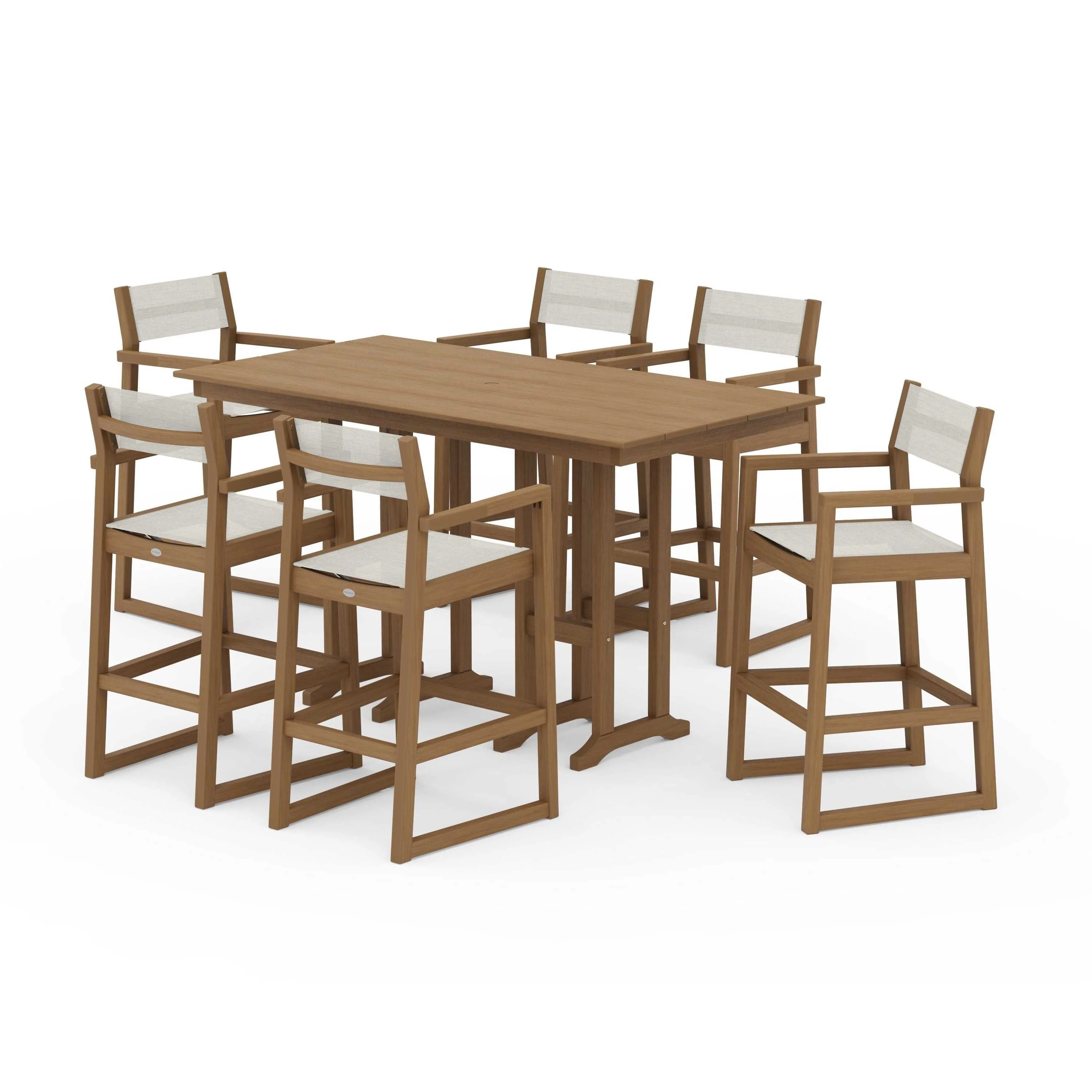 EDGE Sling Arm Chair 7-Piece Farmhouse Bar Set - Image 84