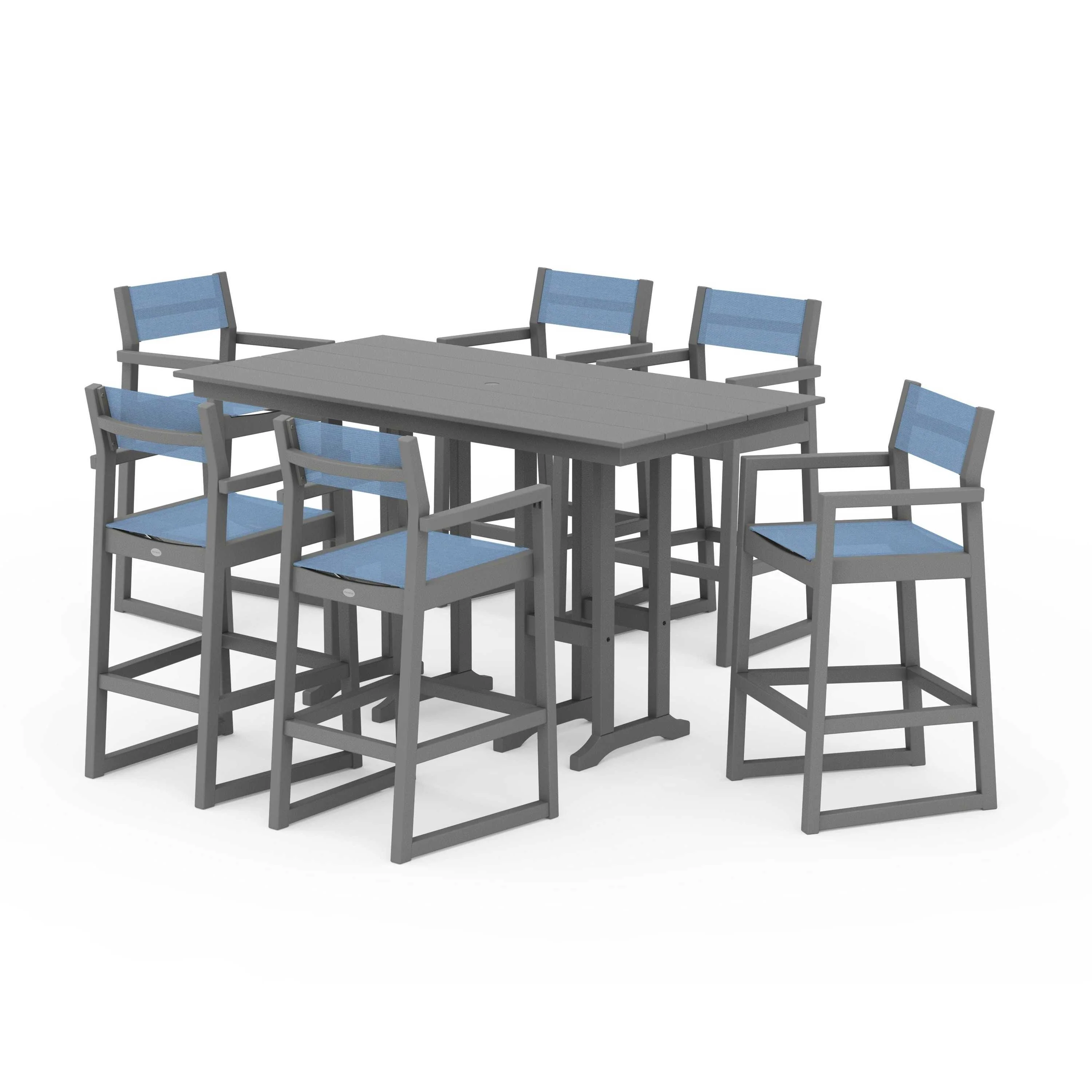 EDGE Sling Arm Chair 7-Piece Farmhouse Bar Set - Image 95