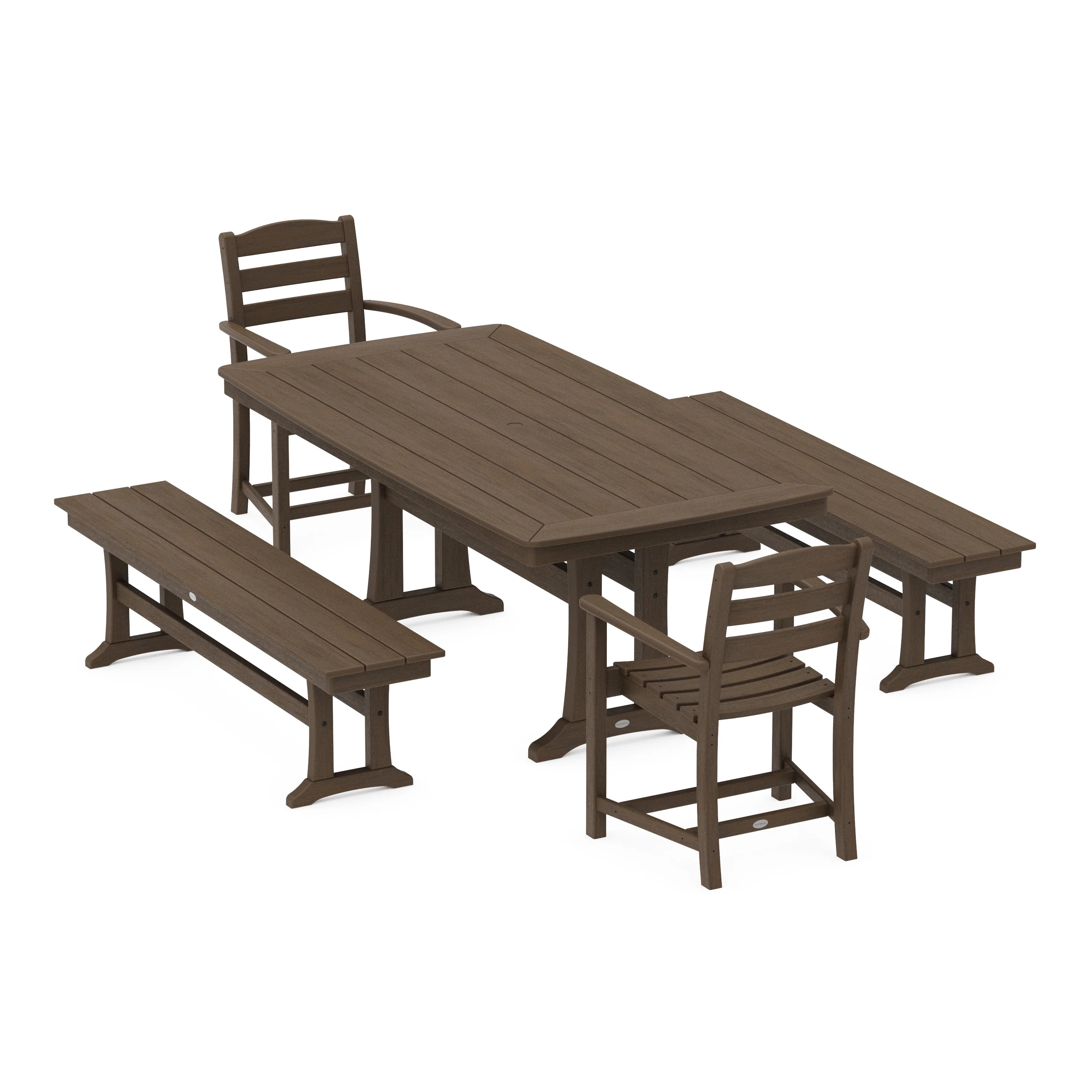 La Casa Cafe 5-Piece Dining Set with Trestle Legs - Image 11