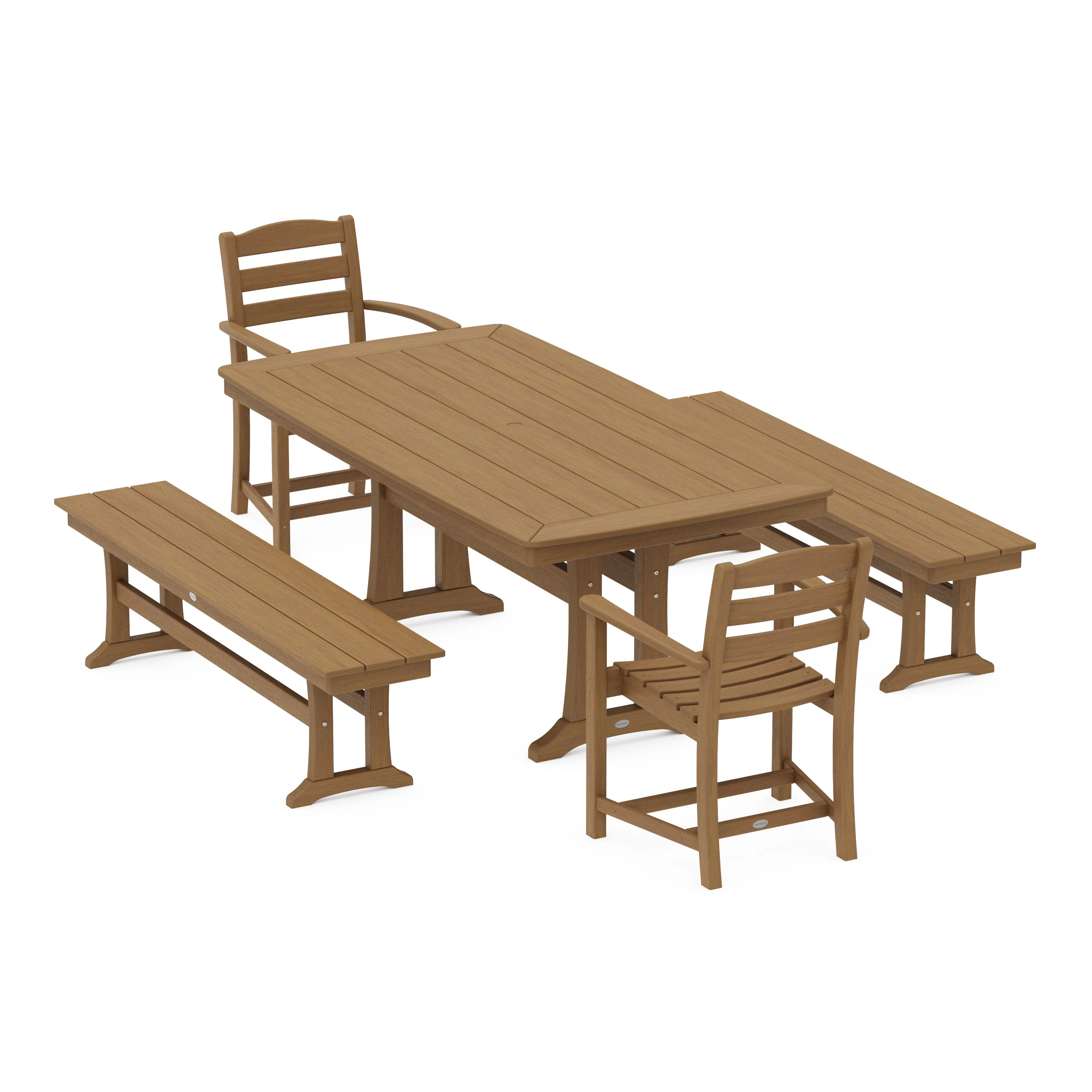 La Casa Cafe 5-Piece Dining Set with Trestle Legs - Image 12