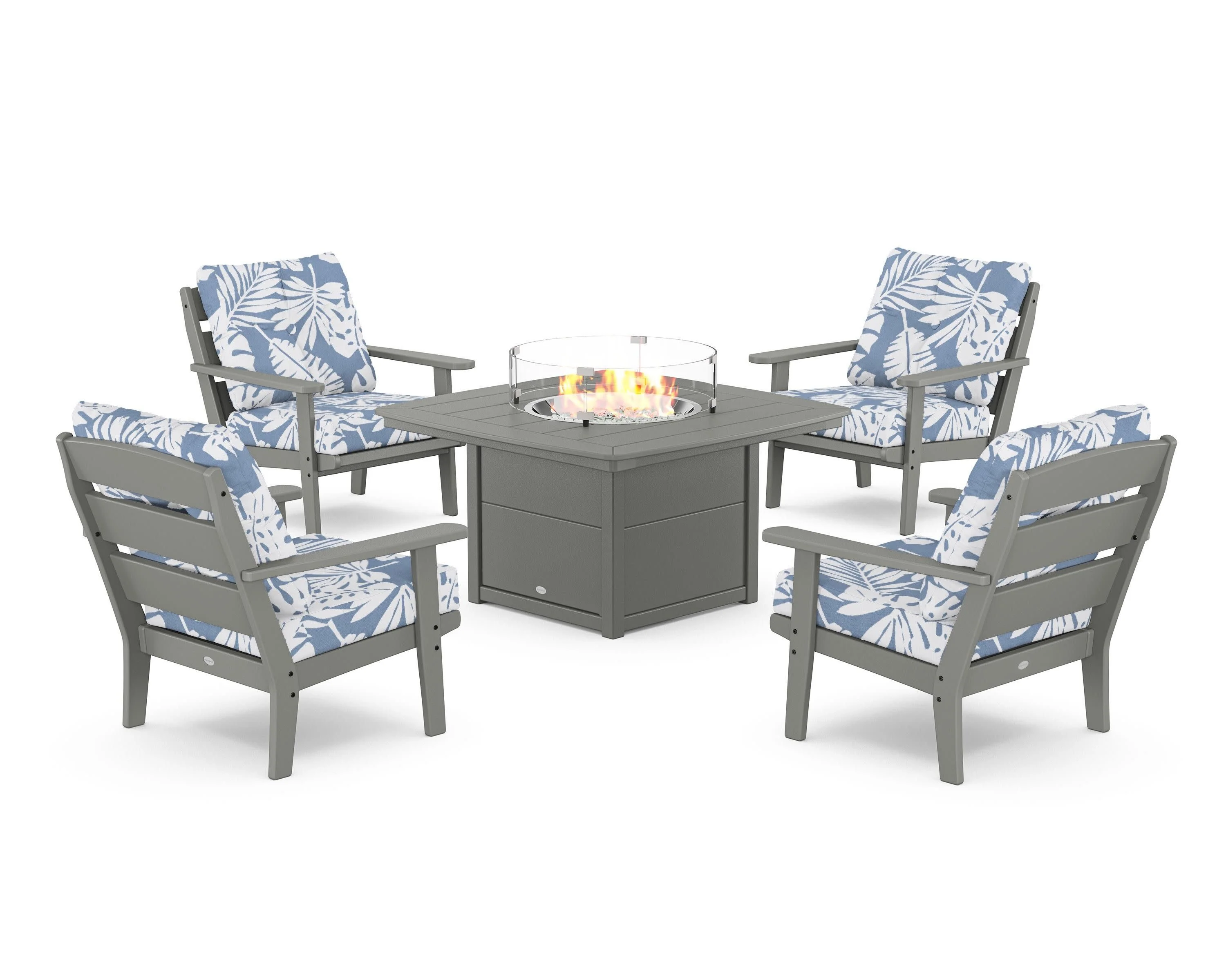 Lakeside 5-Piece Deep Seating Set with Nautical Fire Pit Table - Image 12