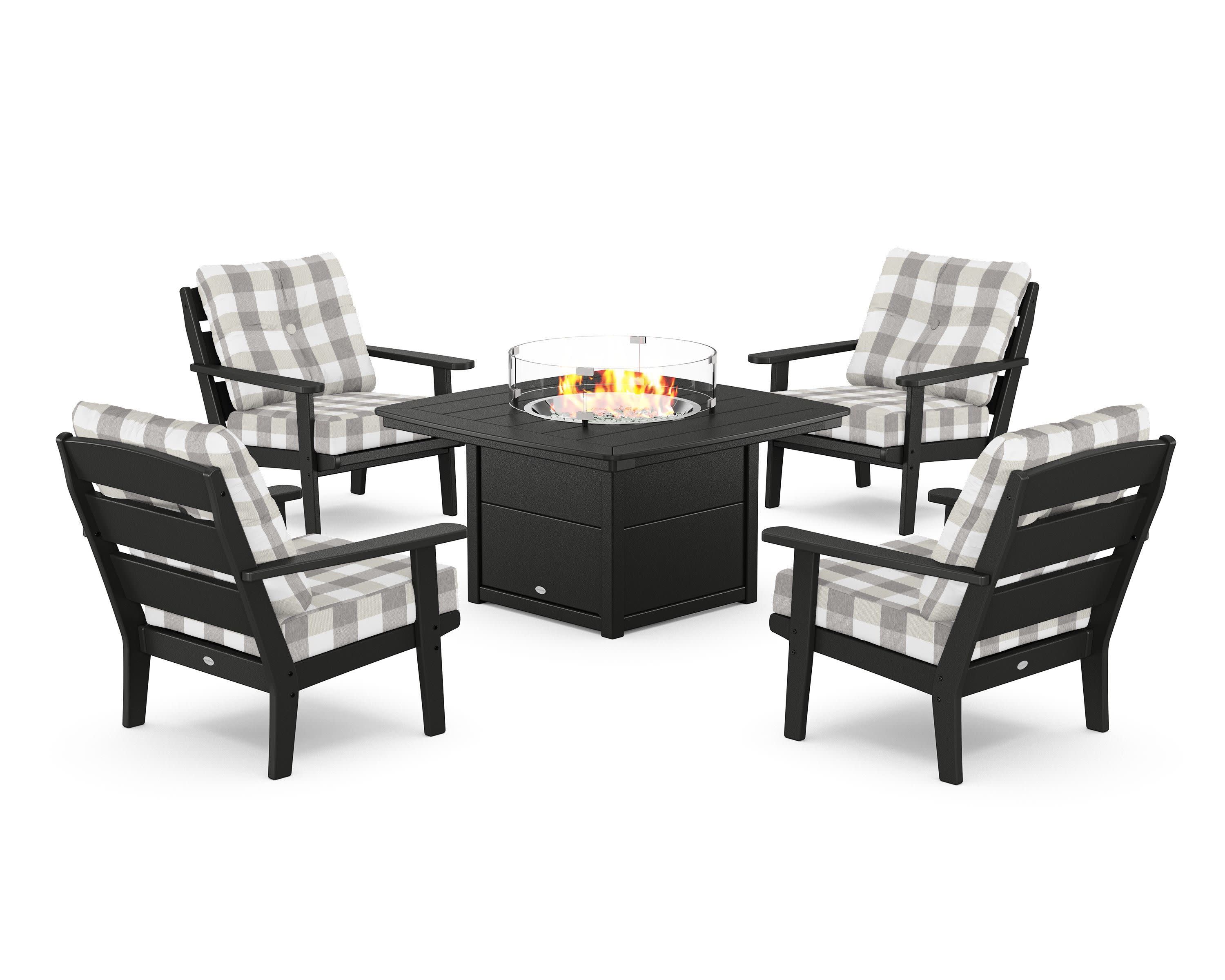 Lakeside 5-Piece Deep Seating Set with Nautical Fire Pit Table - Image 13