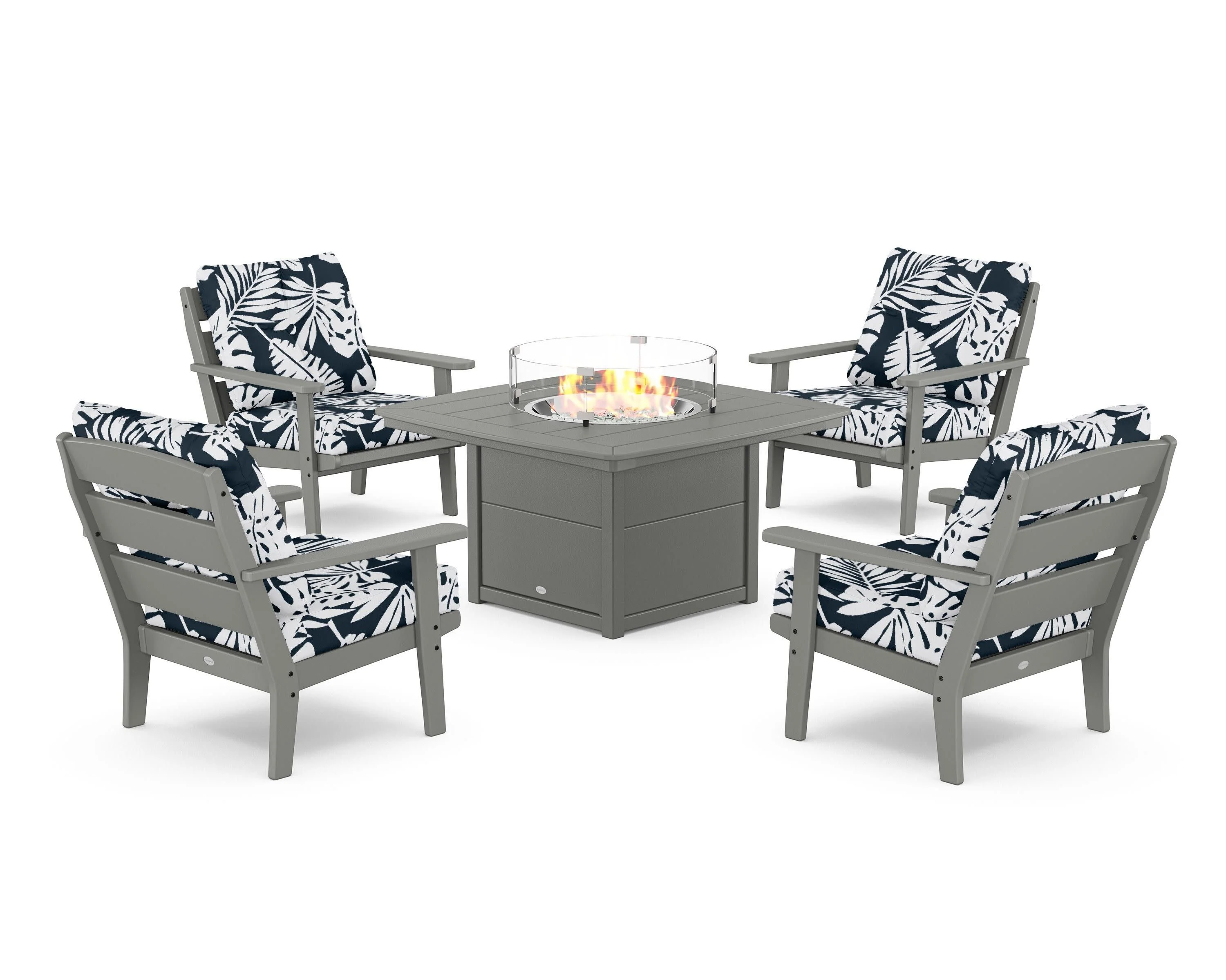 Lakeside 5-Piece Deep Seating Set with Nautical Fire Pit Table - Image 165