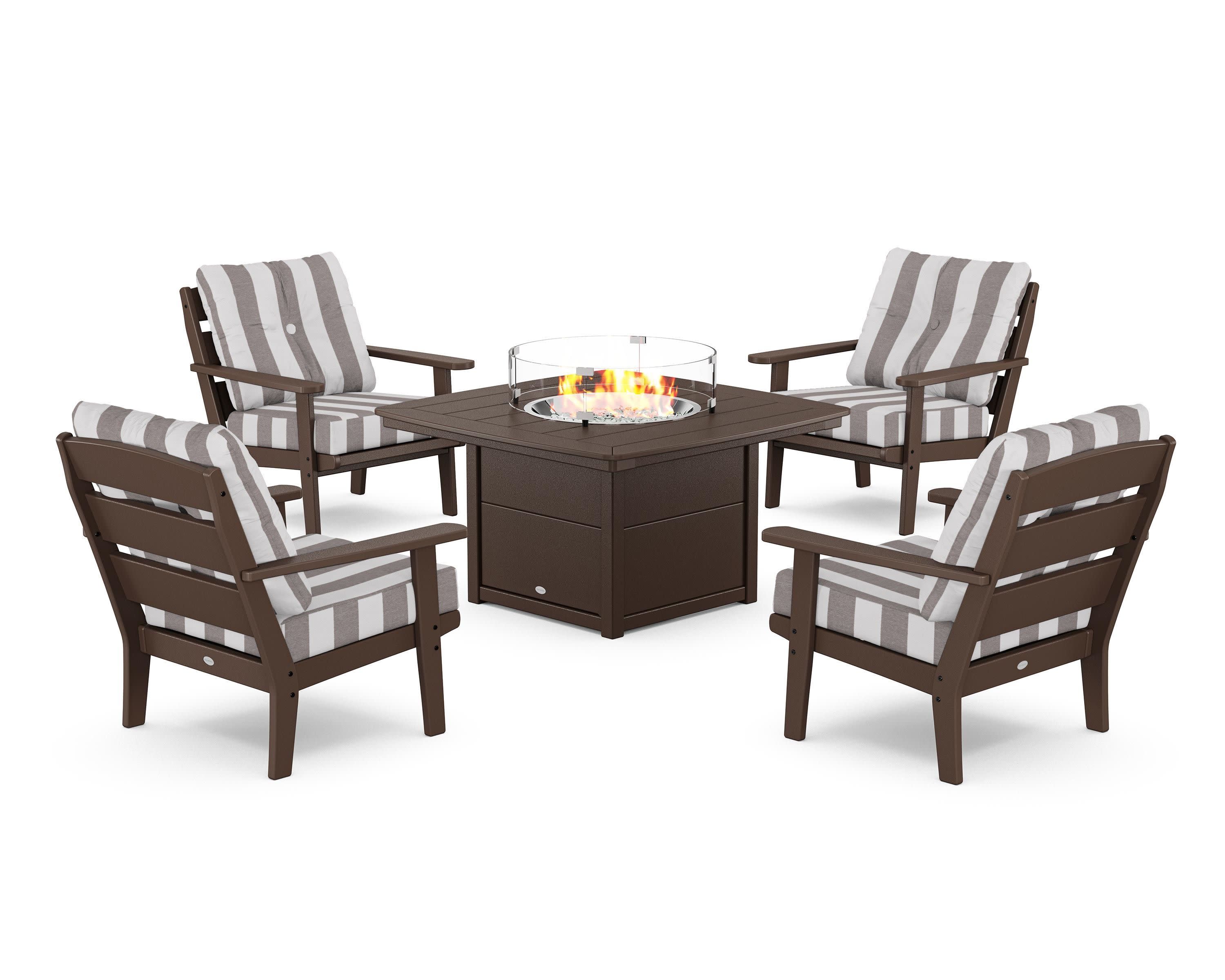 Lakeside 5-Piece Deep Seating Set with Nautical Fire Pit Table - Image 191